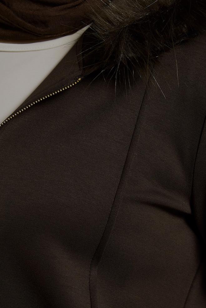 Hijab clothing BROWN HOODED PANTS SUIT 45217 - ALVİNA