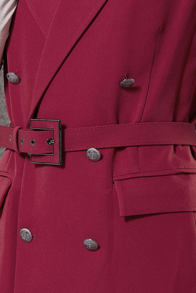 Tesettür giyim FUŞYA KEMERLİ PANTOLONLU TAKIM 45233 - ALVİNA