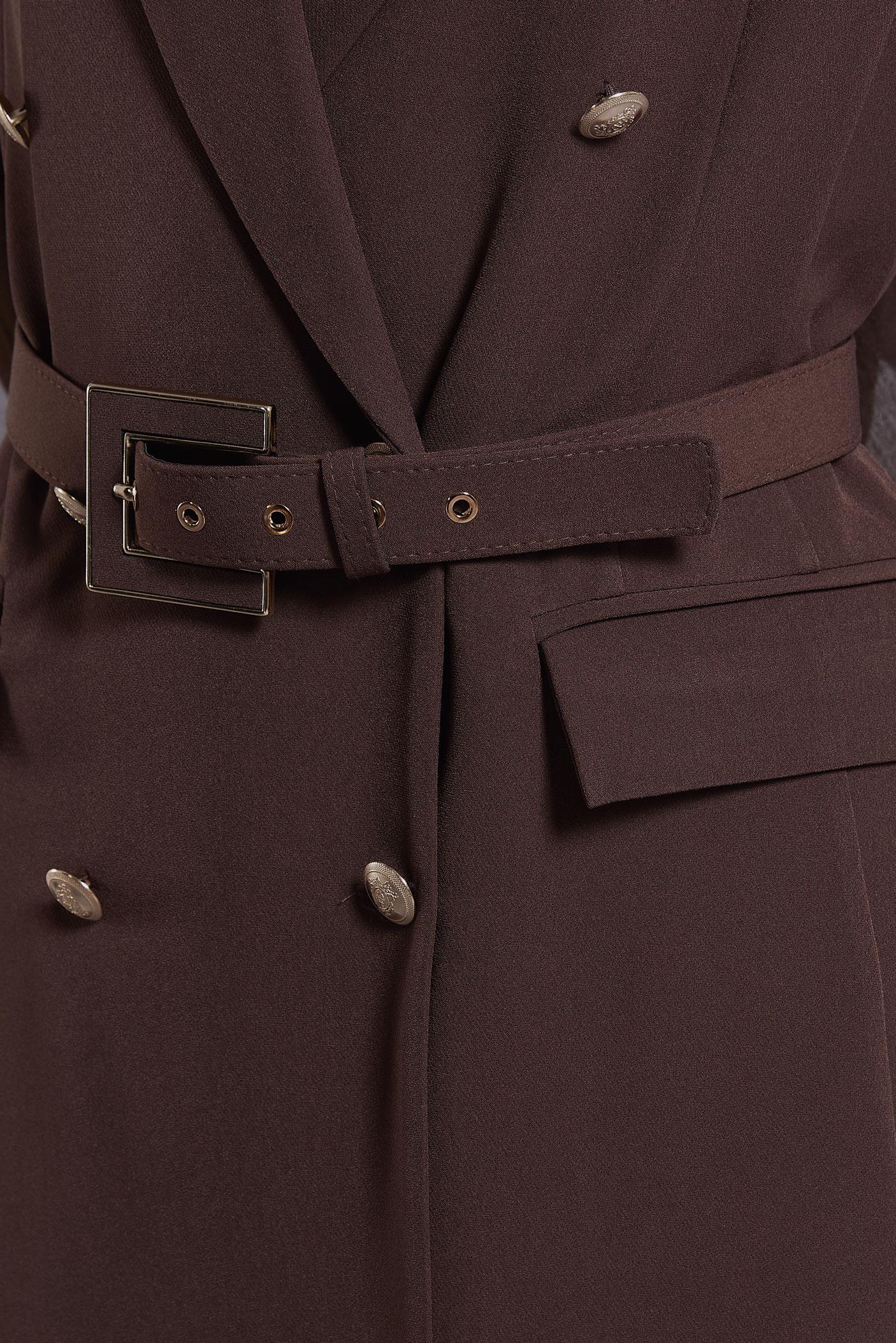 Tesettür giyim KAHVE KEMERLİ PANTOLONLU TAKIM 45233