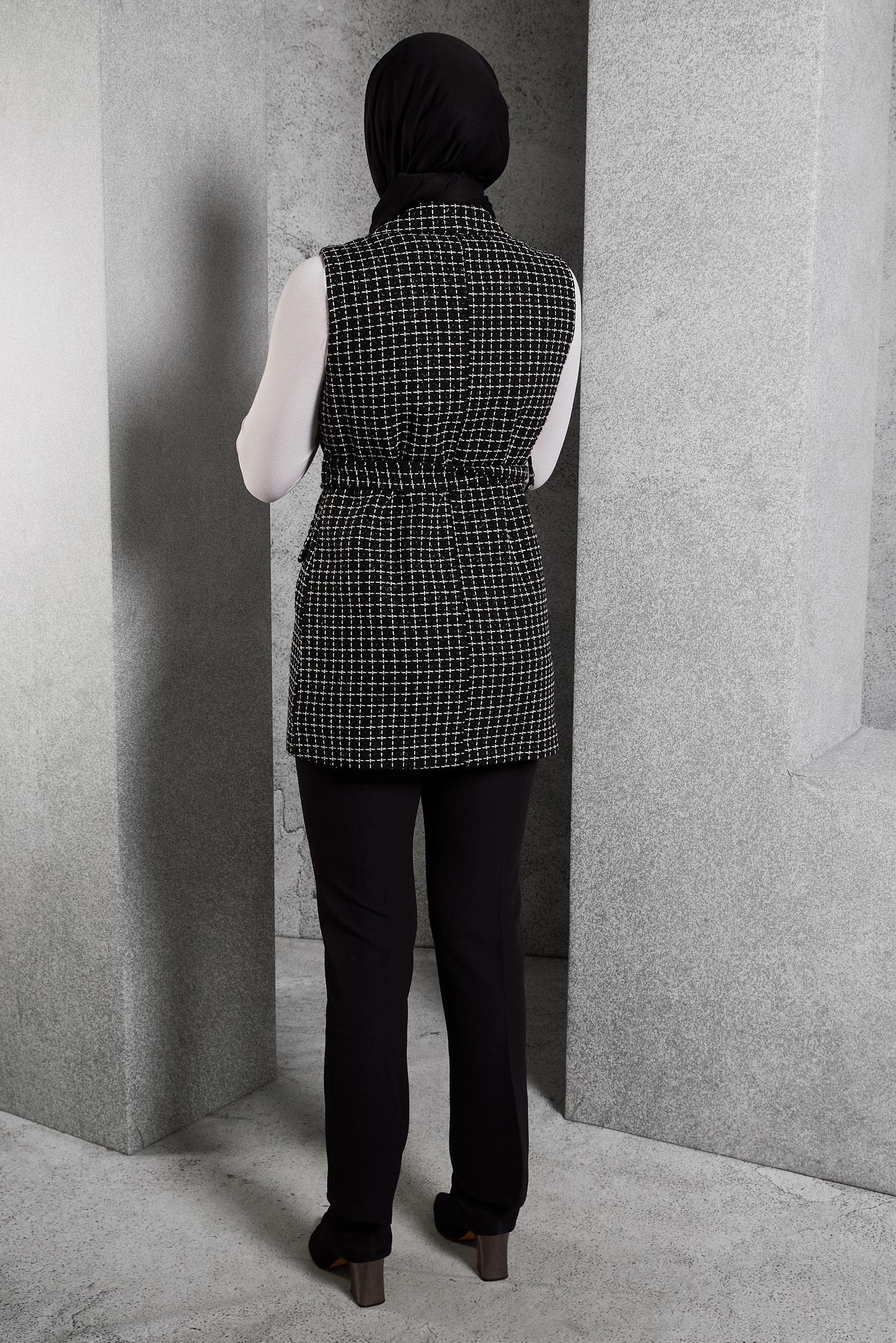 Vêtements hijab NOIR PANTALON DE COSTUME AVEC GILET 45297