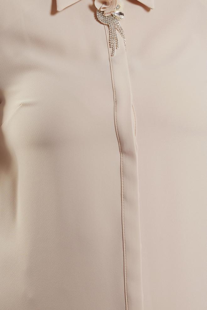 Tesettür giyim BEJ BROŞ DETAYLI TUNİK 20625 - ALVİNA