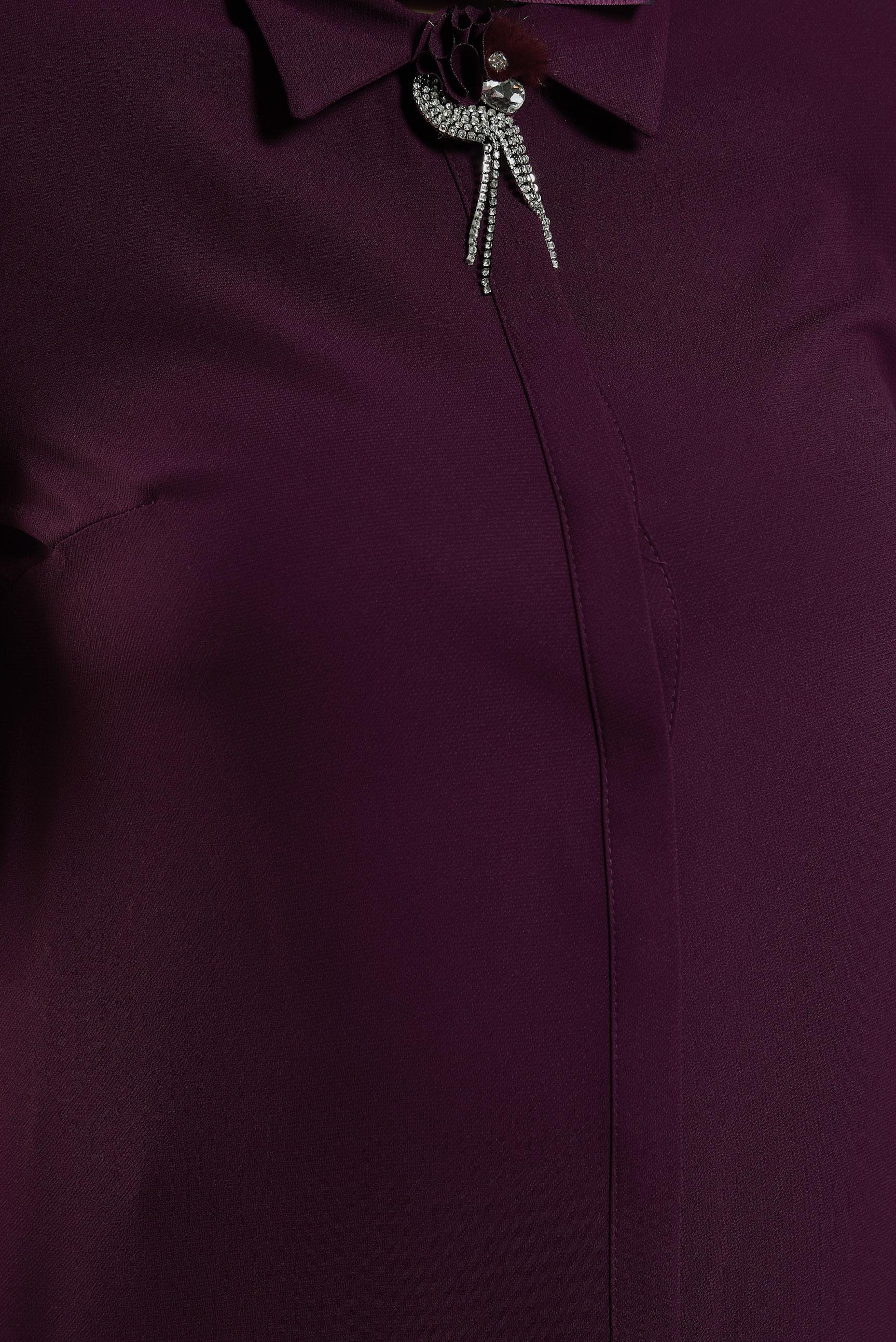 Tesettür giyim BORDO BROŞ DETAYLI TUNİK 20625