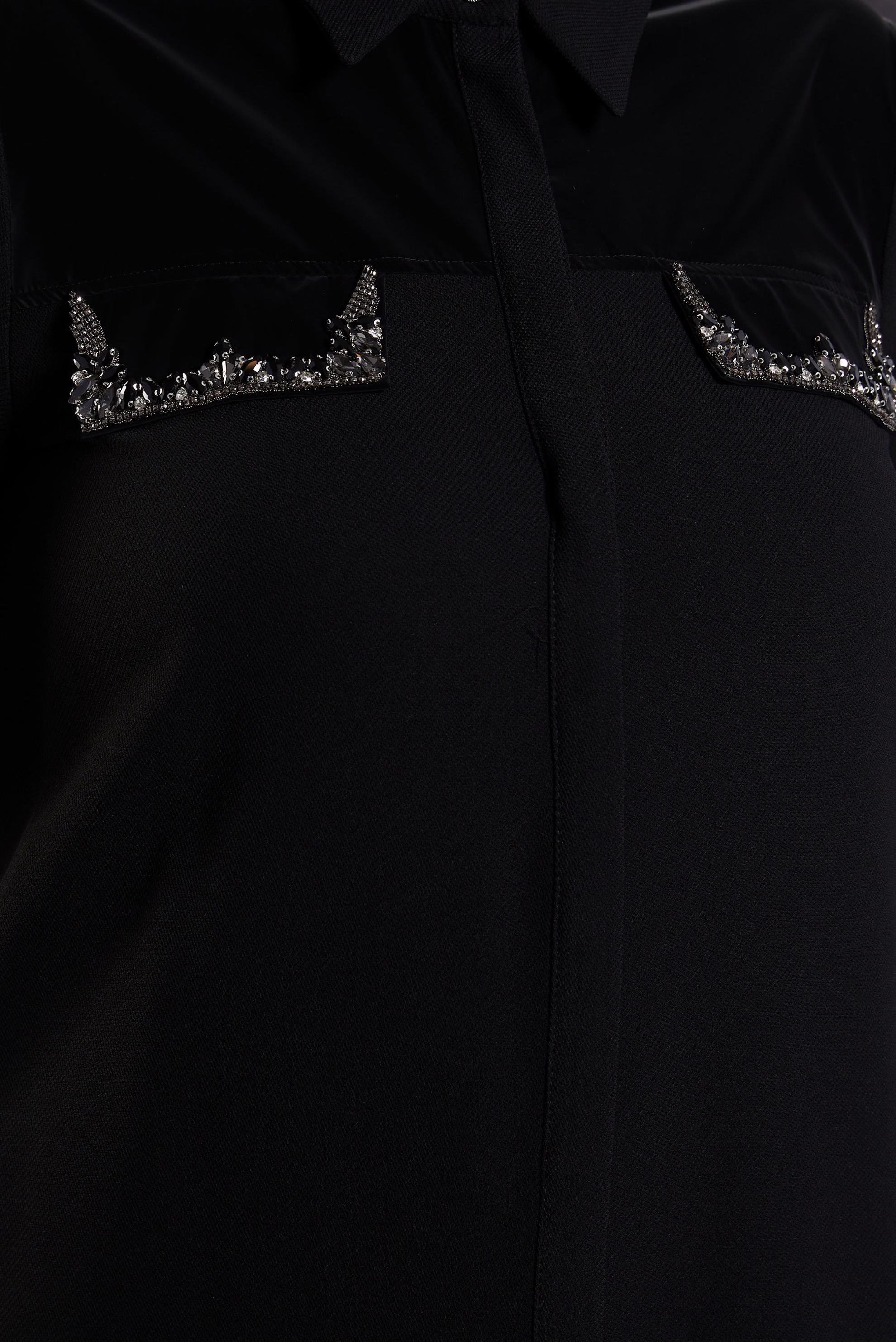 Tesettür giyim SİYAH TAŞ BASKILI UZUN TUNİK 20634