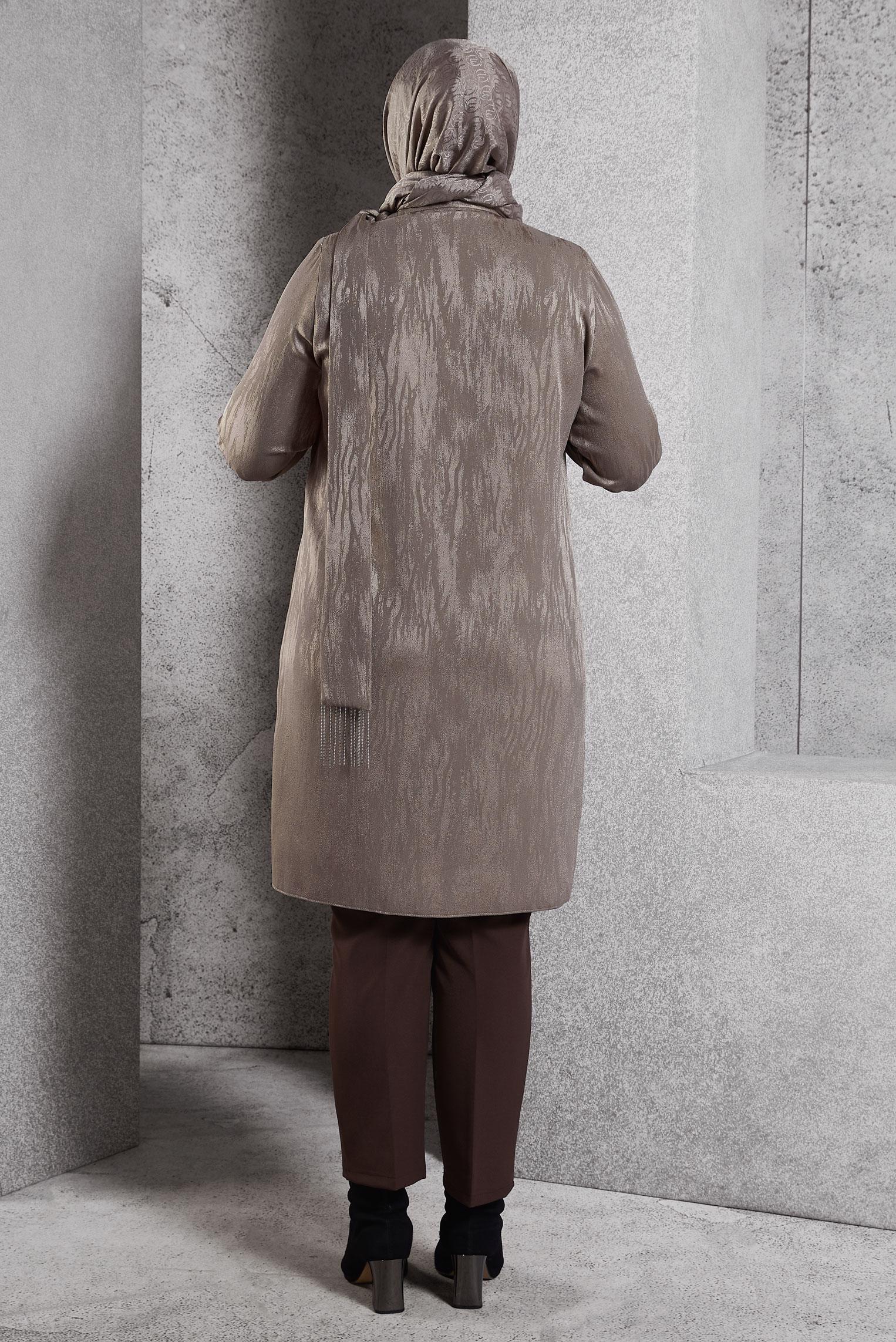 Vêtements hijab VISON TUNIQUE JACQUARD À COL NOUÉ 20635