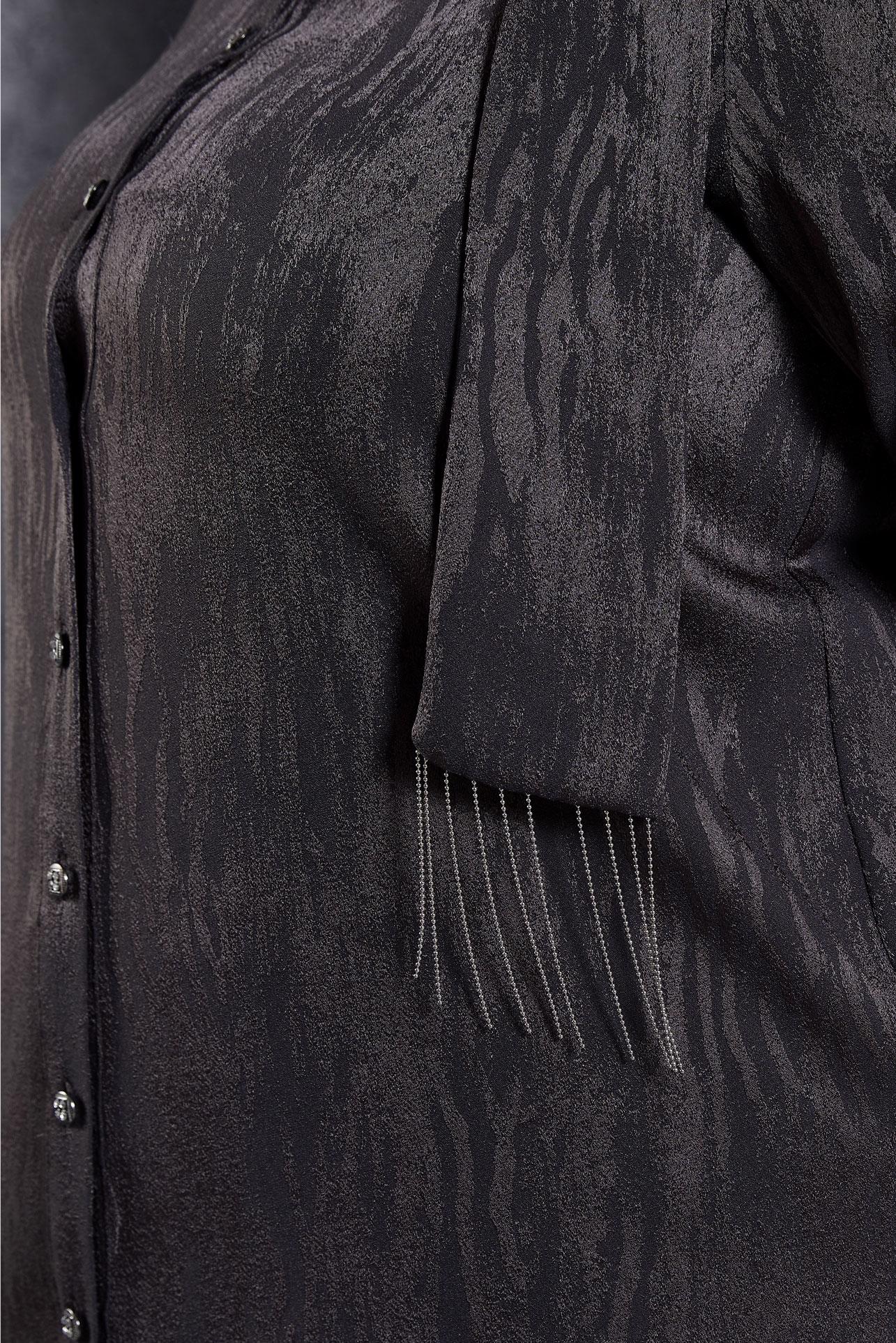 Tesettür giyim GRİ BAĞLAMA DETAYLI JAKAR TUNİK 20635