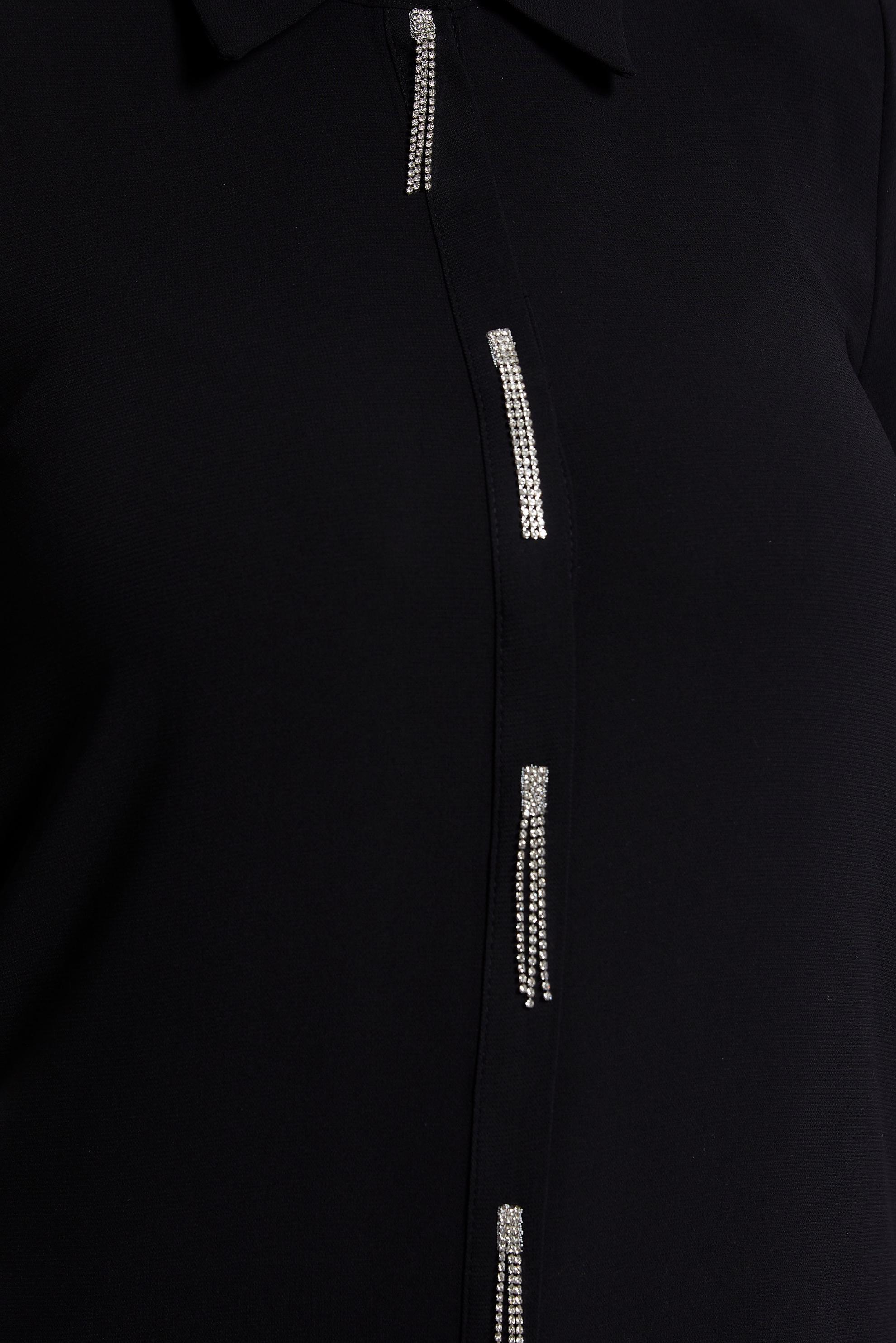 Vêtements hijab NOIR TUNIQUE BRODÉE DE PIERRES PRÉCIEUSES 20636