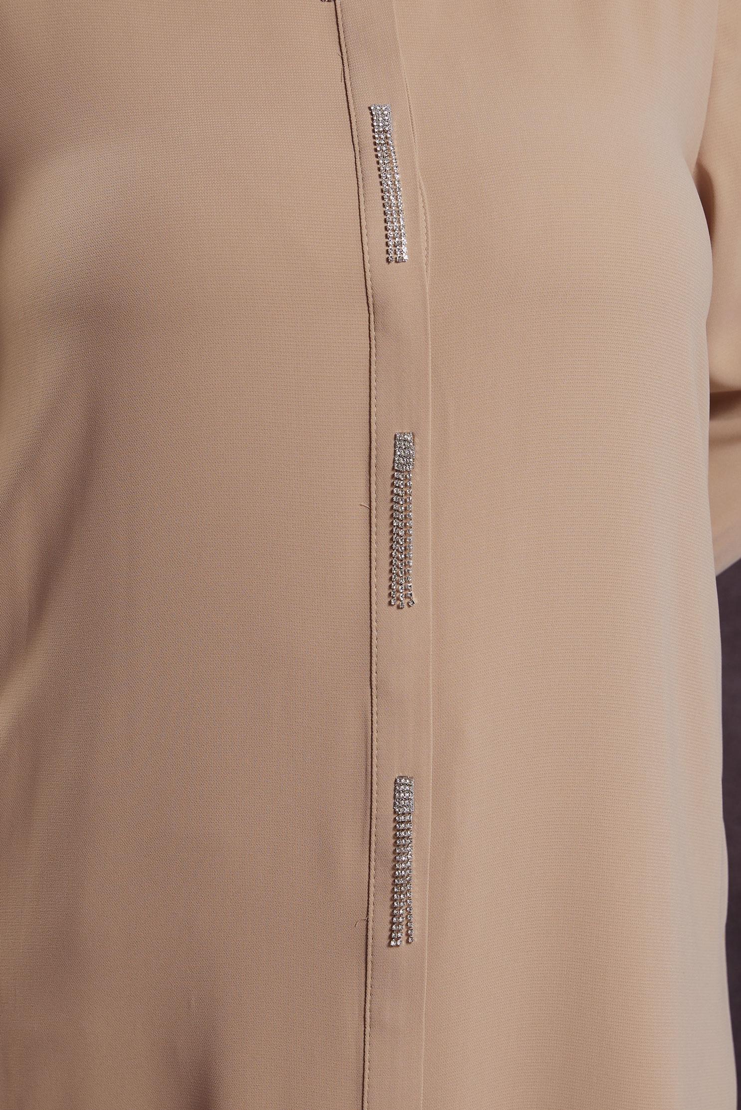 Vêtements hijab BRUN TUNIQUE BRODÉE DE PIERRES PRÉCIEUSES 20636