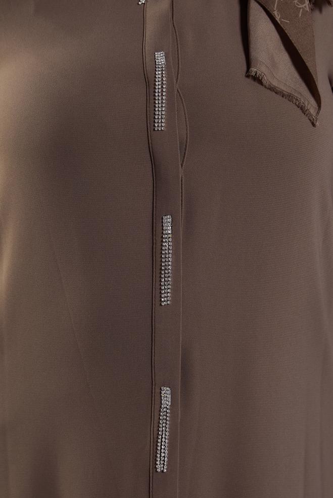 Vêtements hijab VISON TUNIQUE BRODÉE DE PIERRES PRÉCIEUSES 20636 - ALVİNA