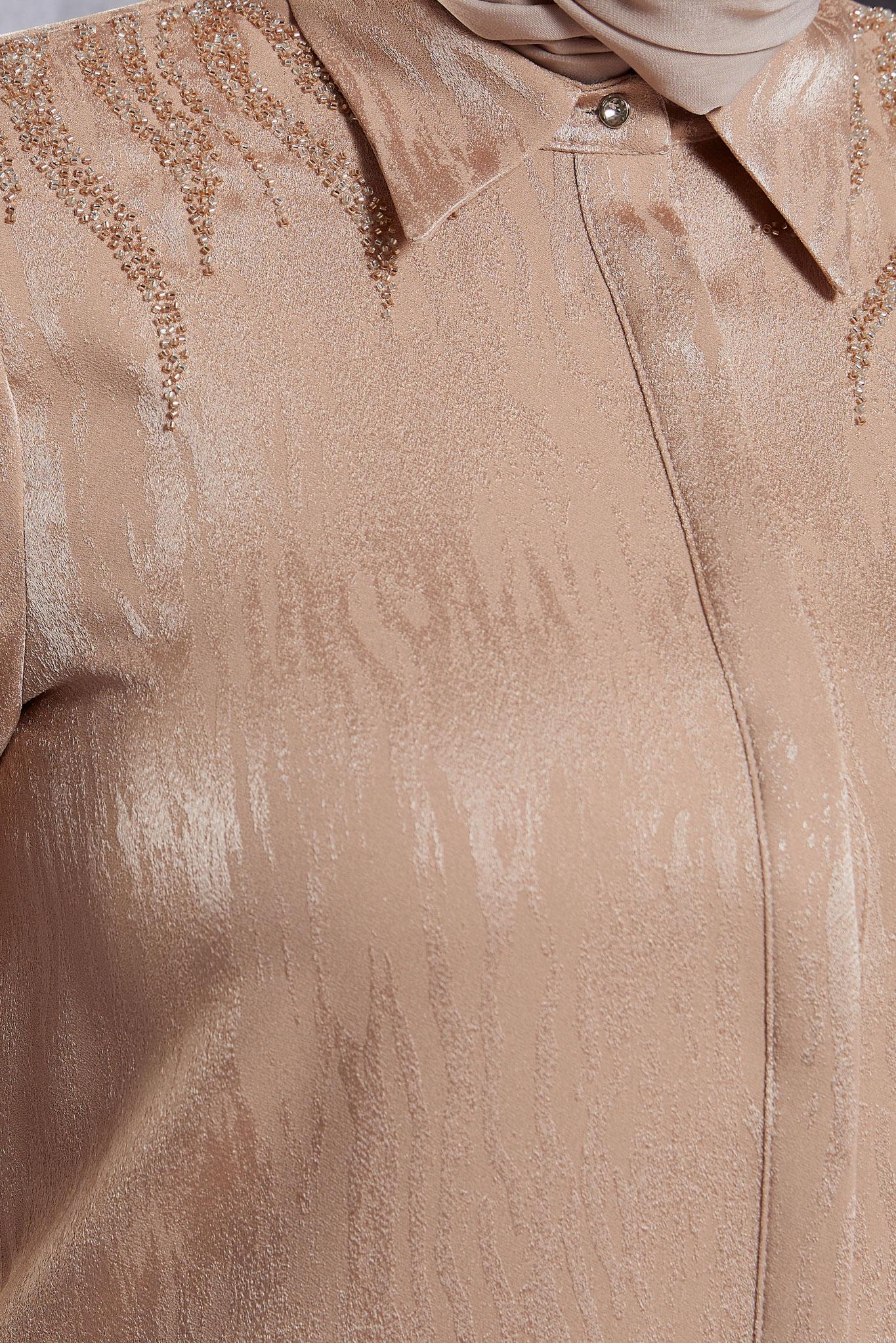 Vêtements hijab BEIGE TUNIQUE CHEMISE JACQUARD 20638