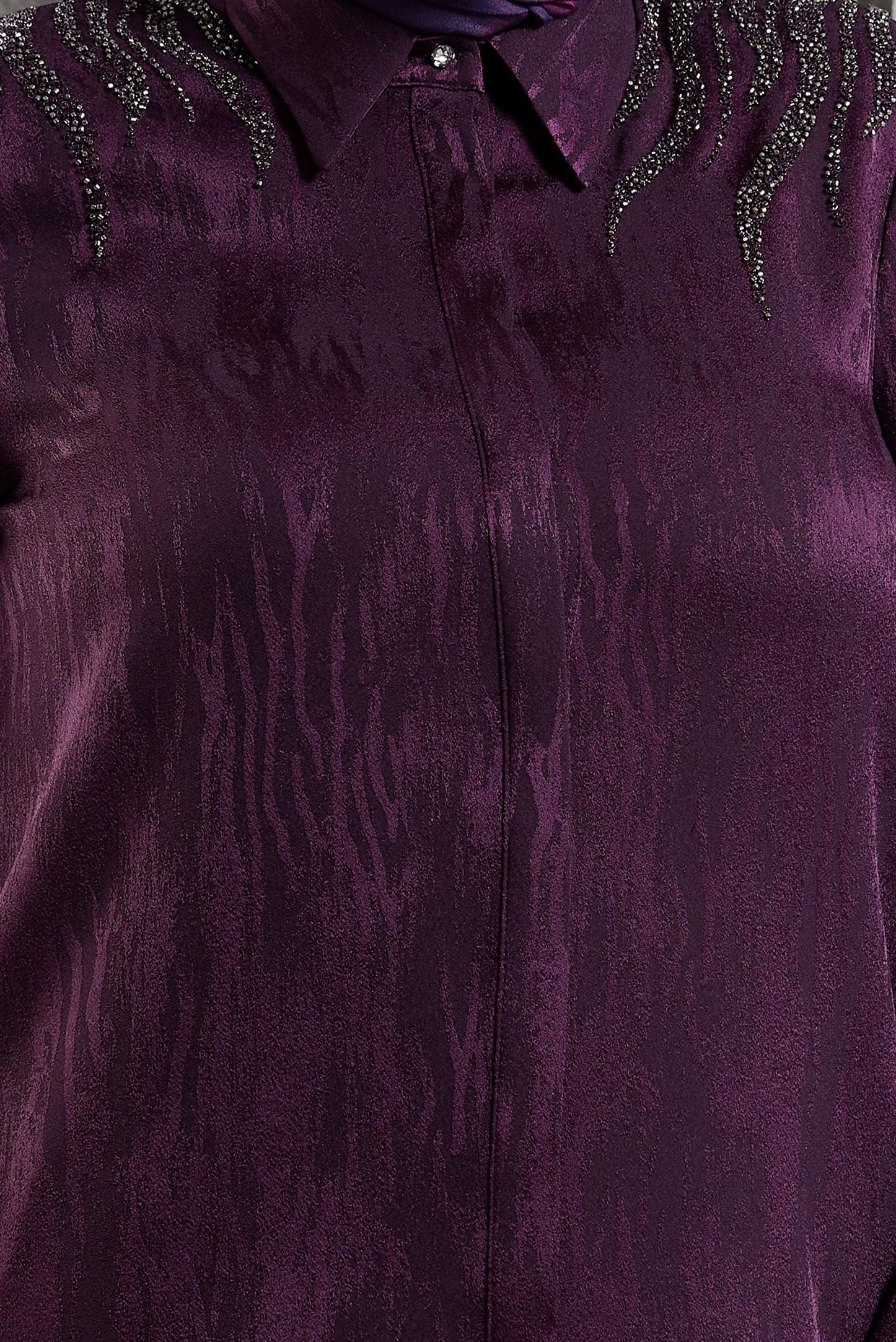 Vêtements hijab PRUNE TUNIQUE CHEMISE JACQUARD 20638