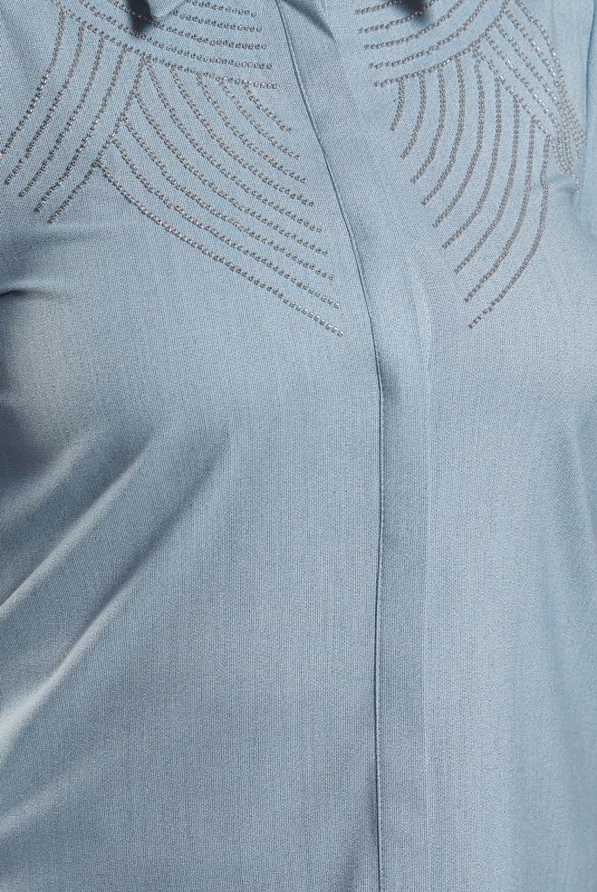 Tesettür giyim MAVİ BÜYÜK BEDEN GÖMLEK TUNİK 20648 - ALVİNA