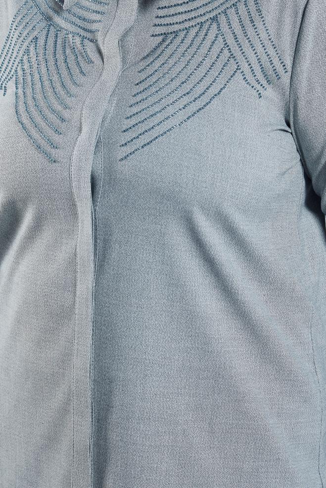 Tesettür giyim LACİVERT BÜYÜK BEDEN GÖMLEK TUNİK 20648 - ALVİNA