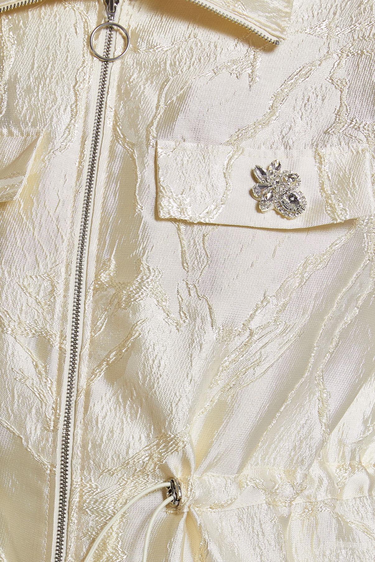 Tesettür giyim BEYAZ FERMUARLI JAKAR TUNİK 44730