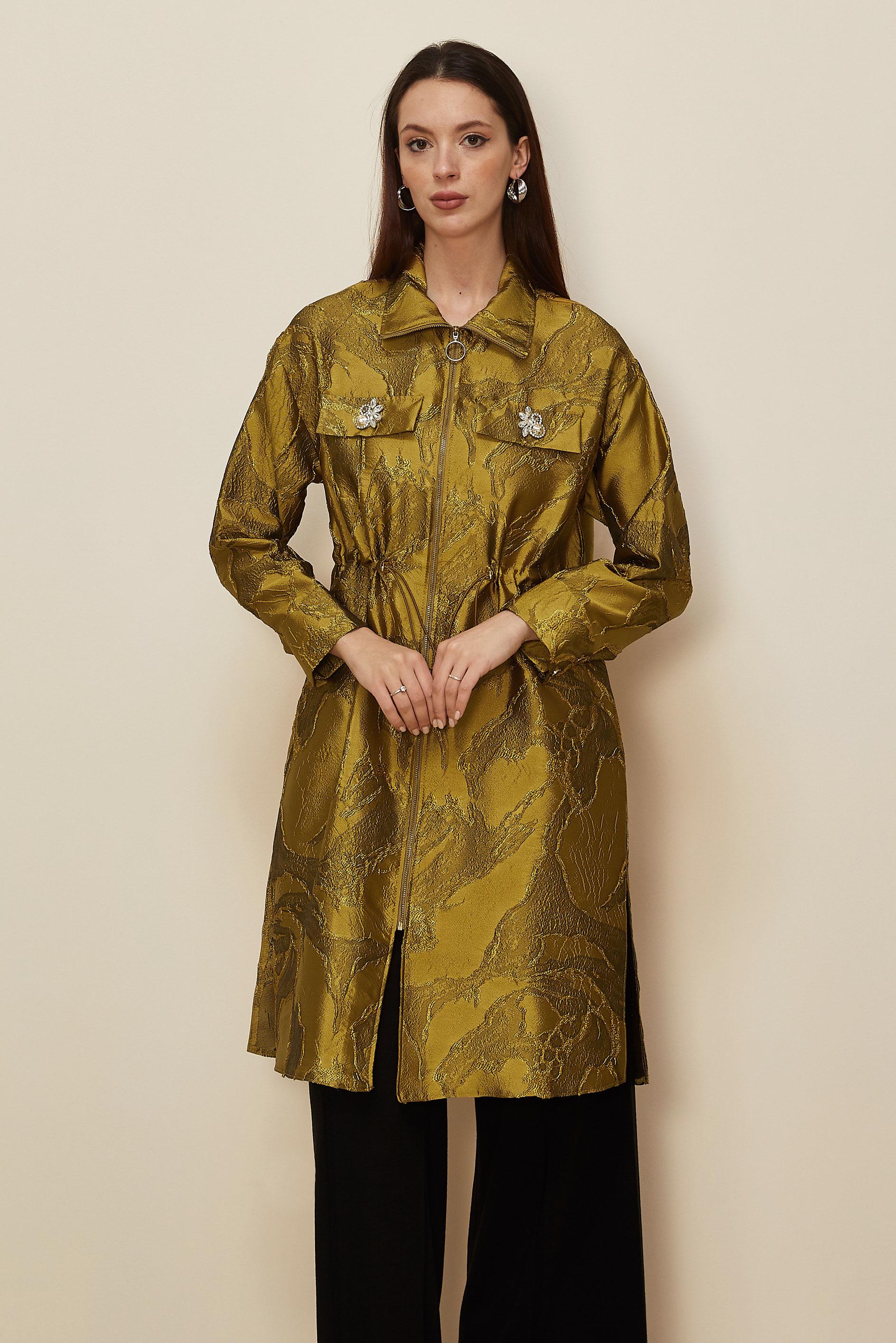 Hijab clothing YELLOW ZIPPERED JACQUARD TUNIC 44730