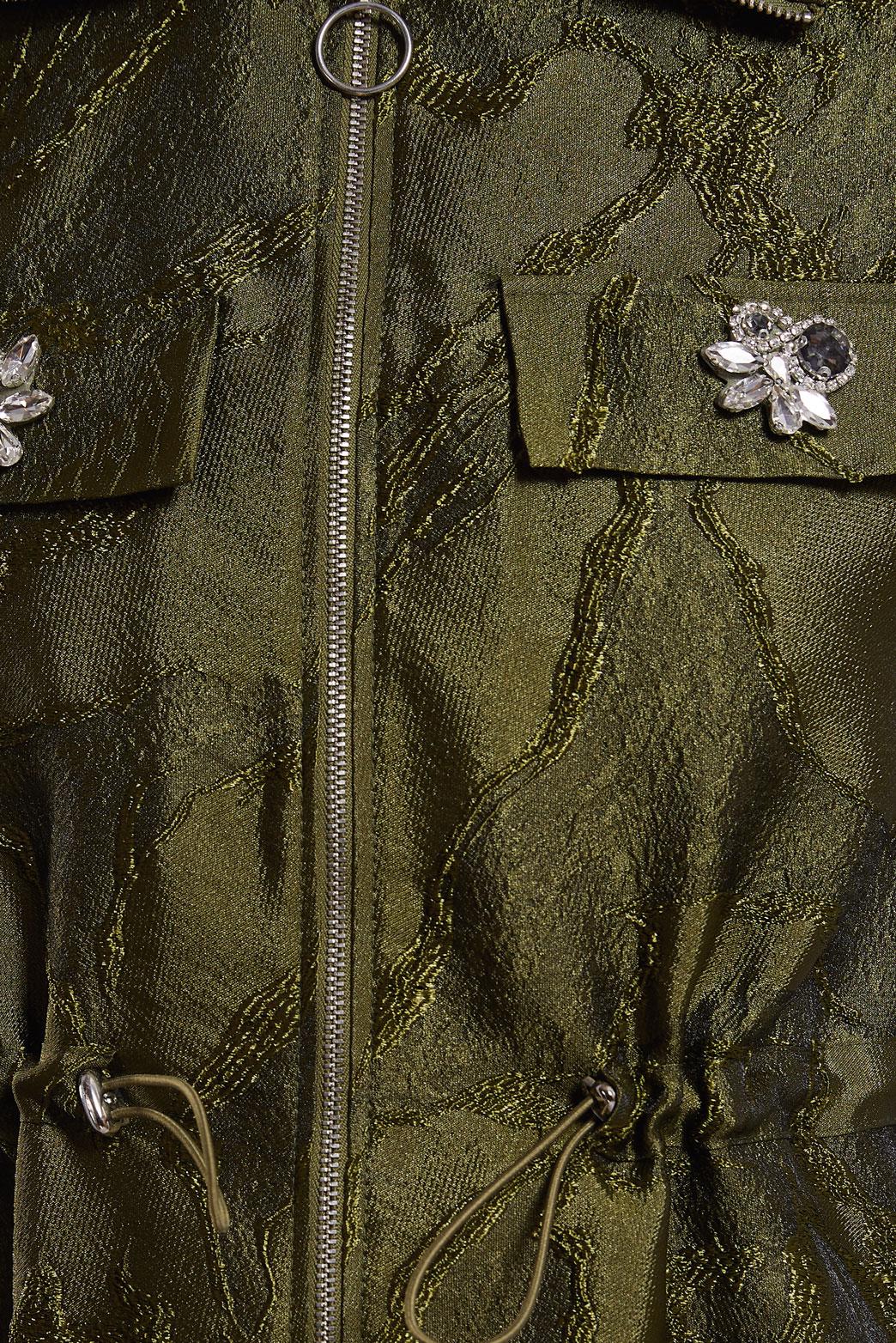 Tesettür giyim HAKİ FERMUARLI JAKAR TUNİK 44730