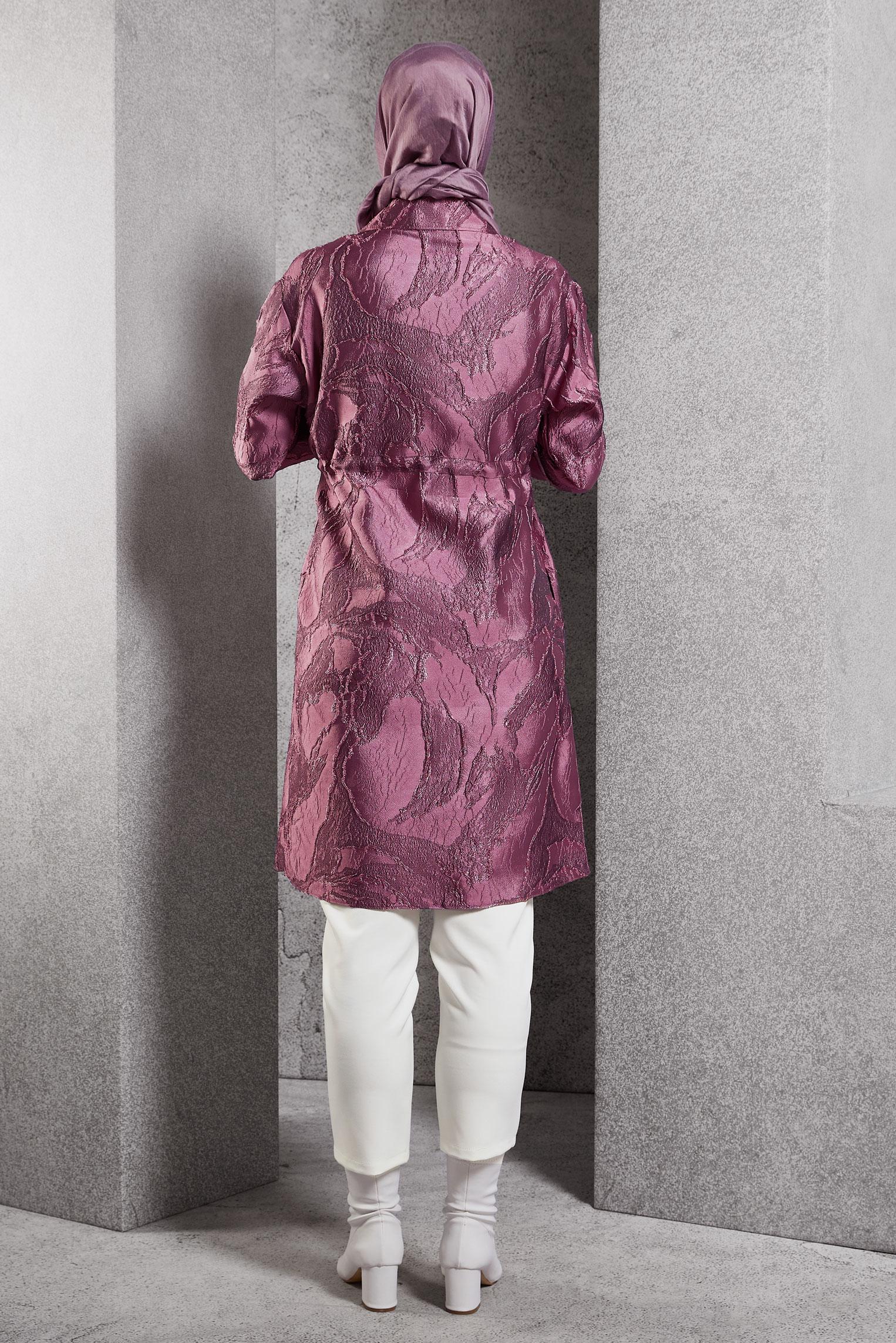 Vêtements hijab ROSE TUNIQUE JACQUARD À FERMETURE ÉCLAIR 44730
