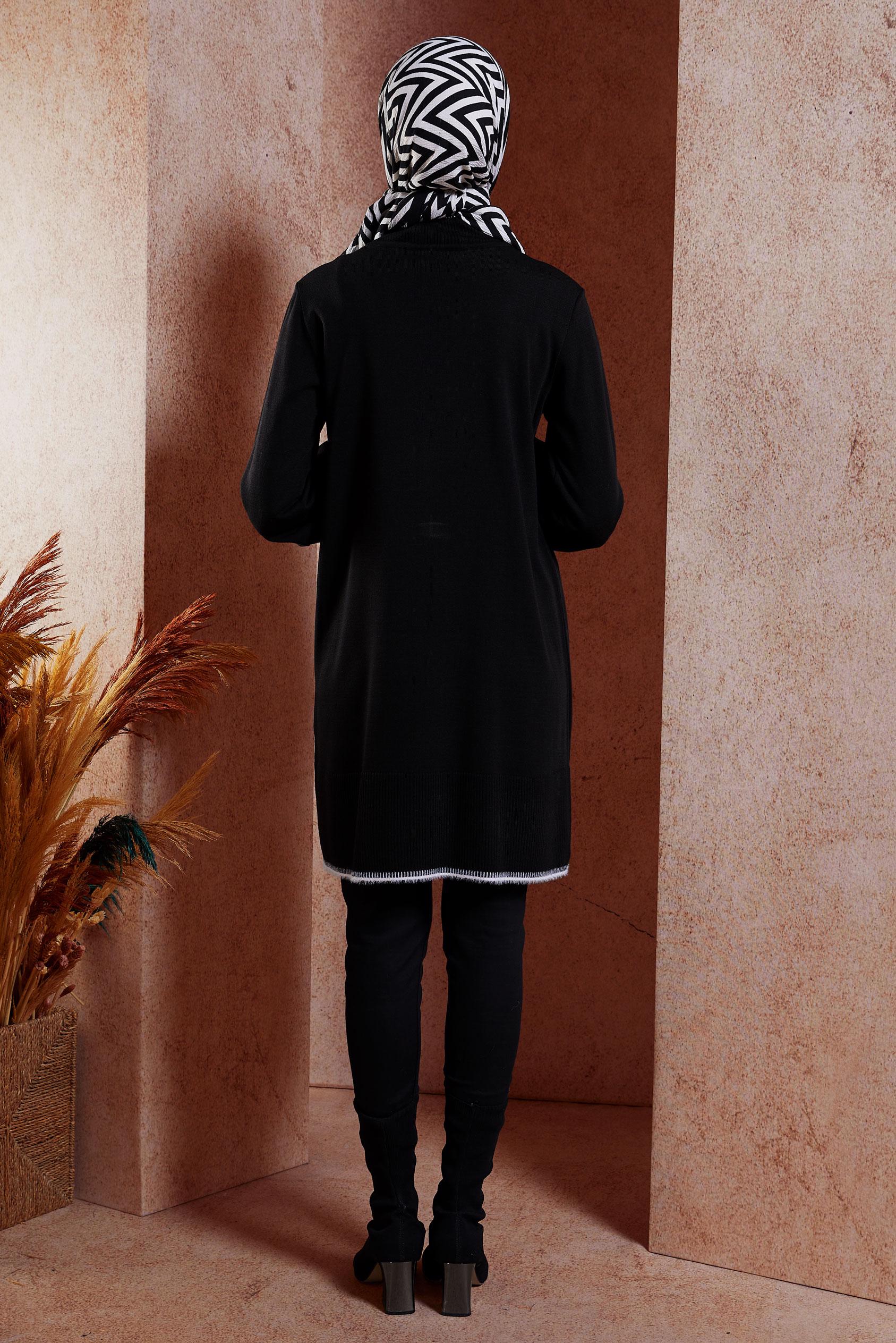 Tesettür giyim SİYAH TRİKO TESETTÜR TUNİK 44900