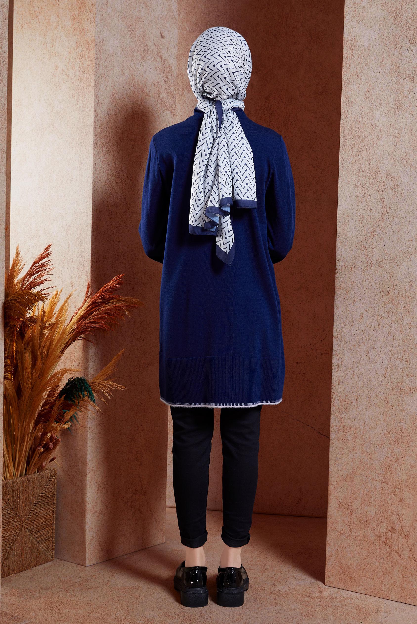 Tesettür giyim LACİVERT TRİKO TESETTÜR TUNİK 44900