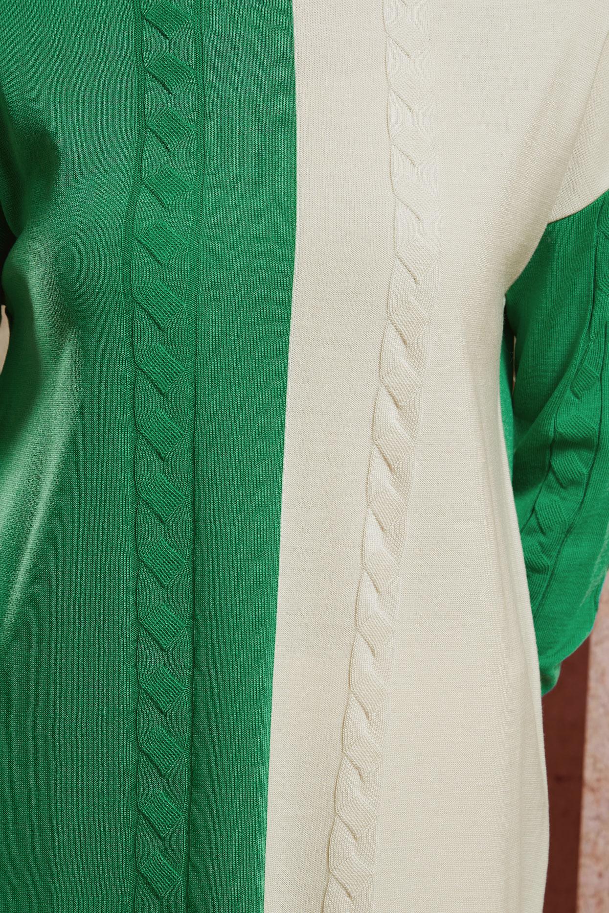 Tesettür giyim YEŞİL İKİ RENKLİ TRİKO TUNİK 44901