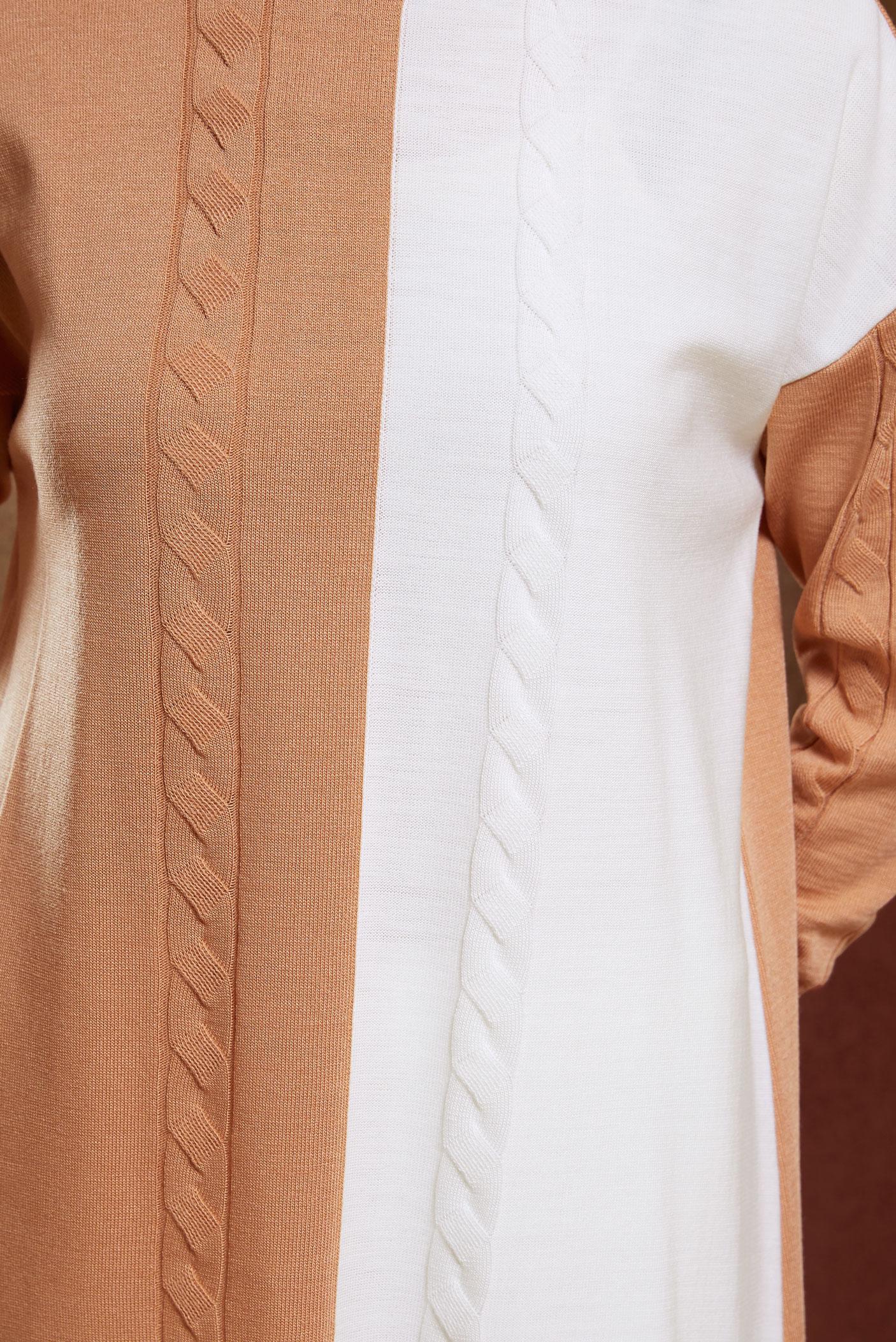 Tesettür giyim PEMBE İKİ RENKLİ TRİKO TUNİK 44901