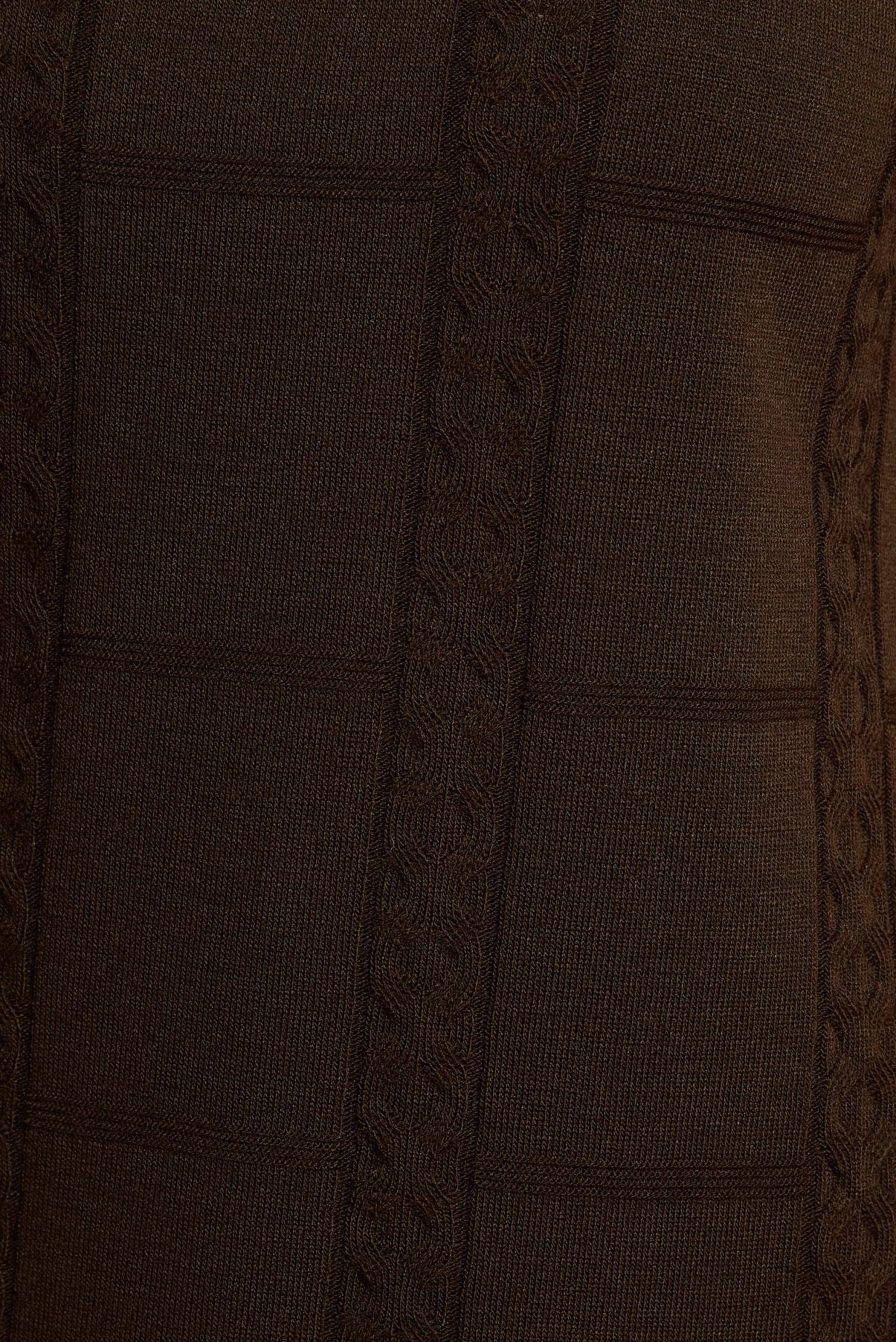 Tesettür giyim KAHVE BOĞAZLI YAKA TRİKO TUNİK 44902