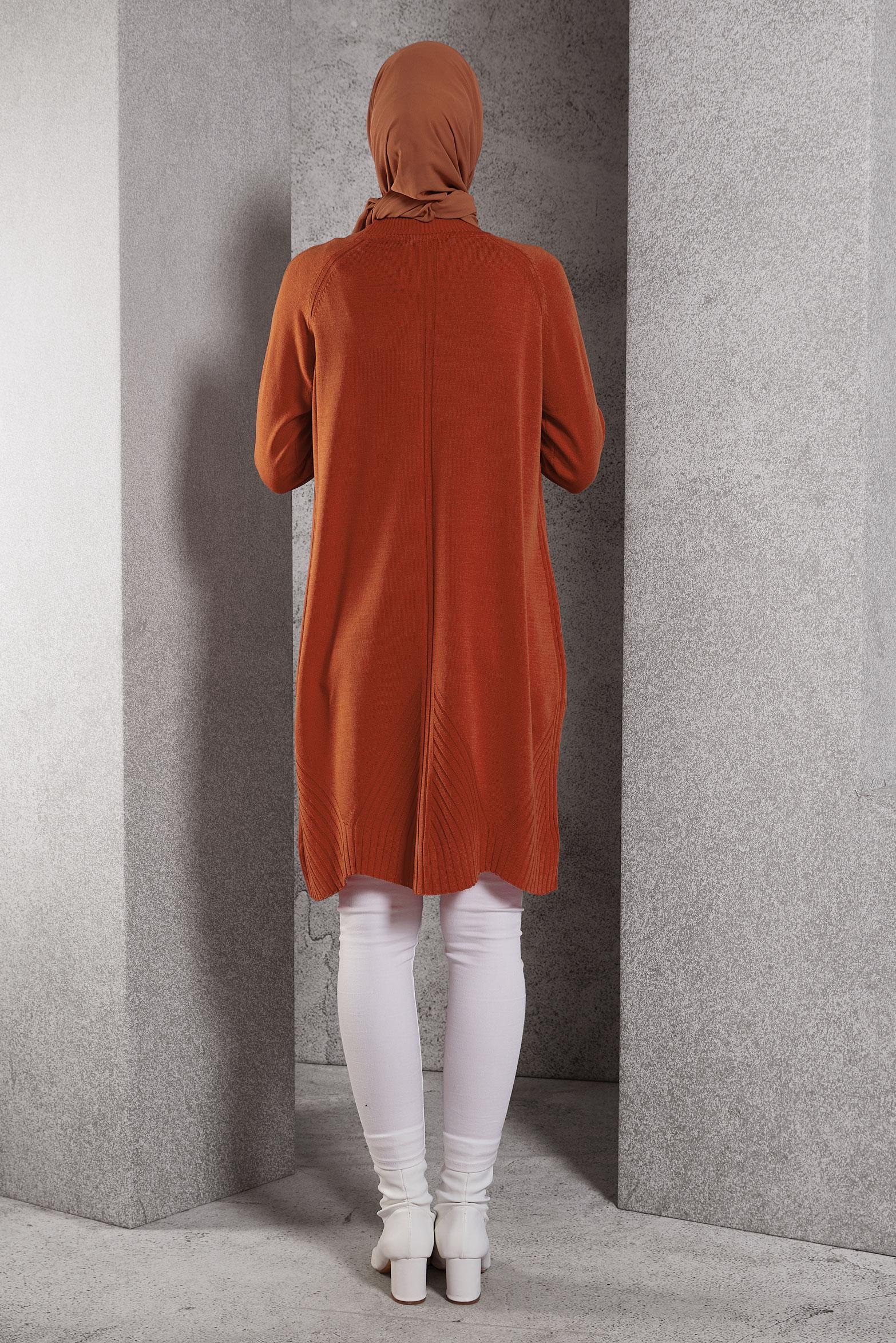 Tesettür giyim TURUNCU TRİKO TUNİK 44903