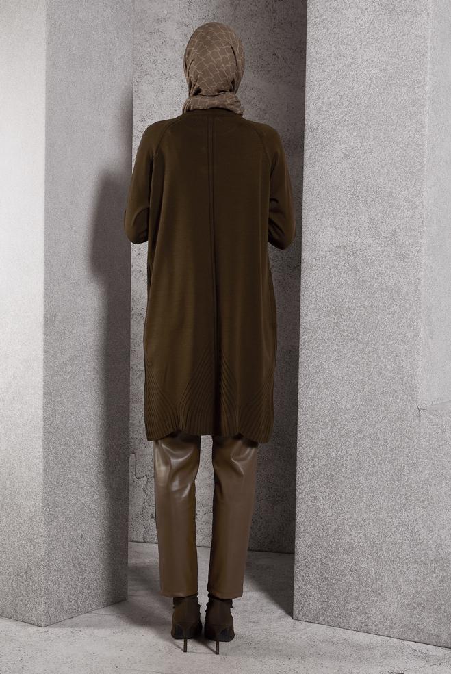 Vêtements hijab BRUN TUNIQUE EN TRICOT 44903 - ALVİNA