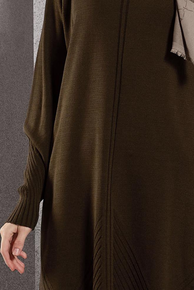 Vêtements hijab BRUN TUNIQUE EN TRICOT 44903 - ALVİNA
