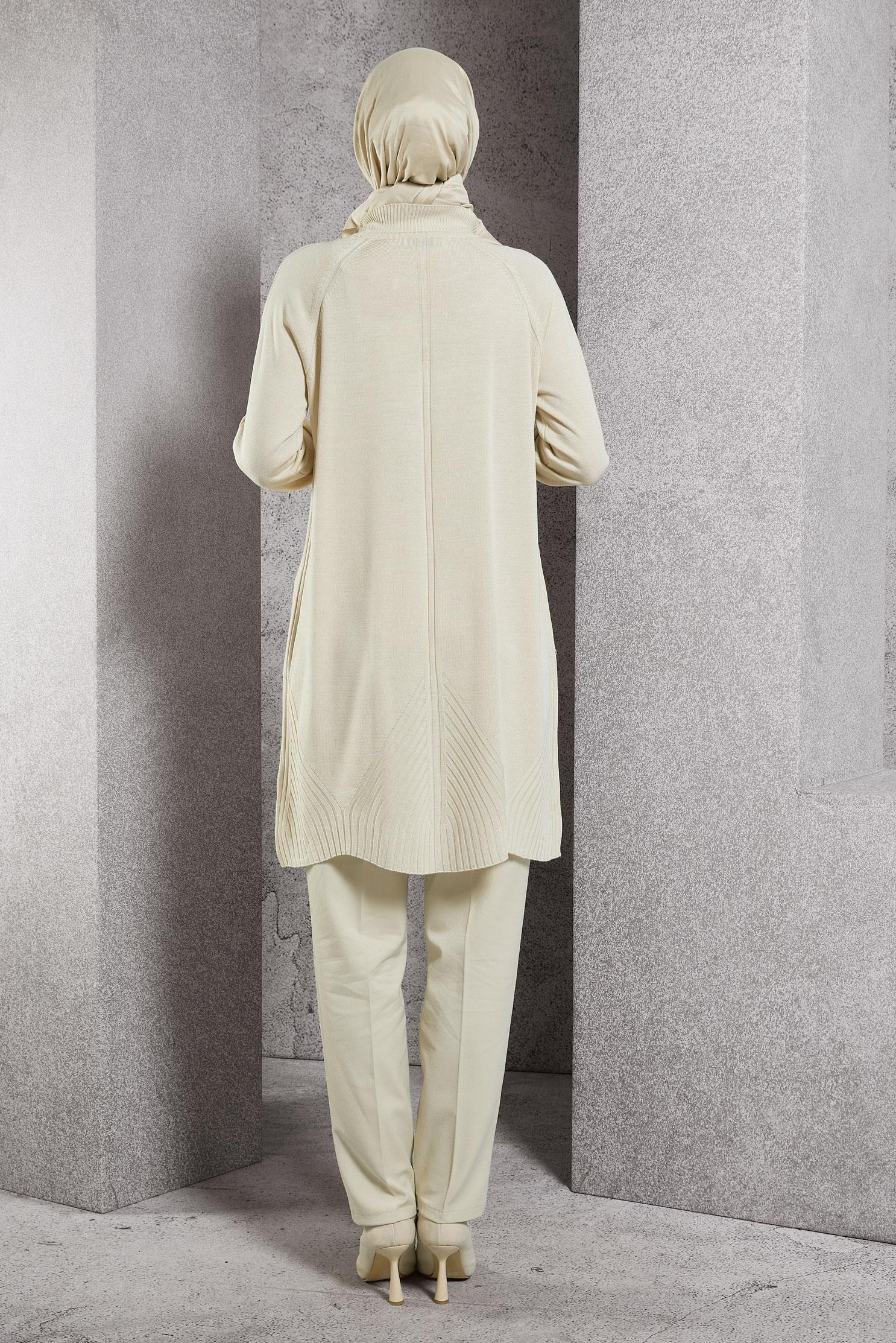 Vêtements hijab BEIGE TUNIQUE EN TRICOT 44903