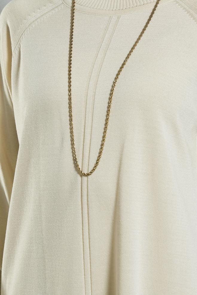 Vêtements hijab BEIGE TUNIQUE EN TRICOT 44903 - ALVİNA