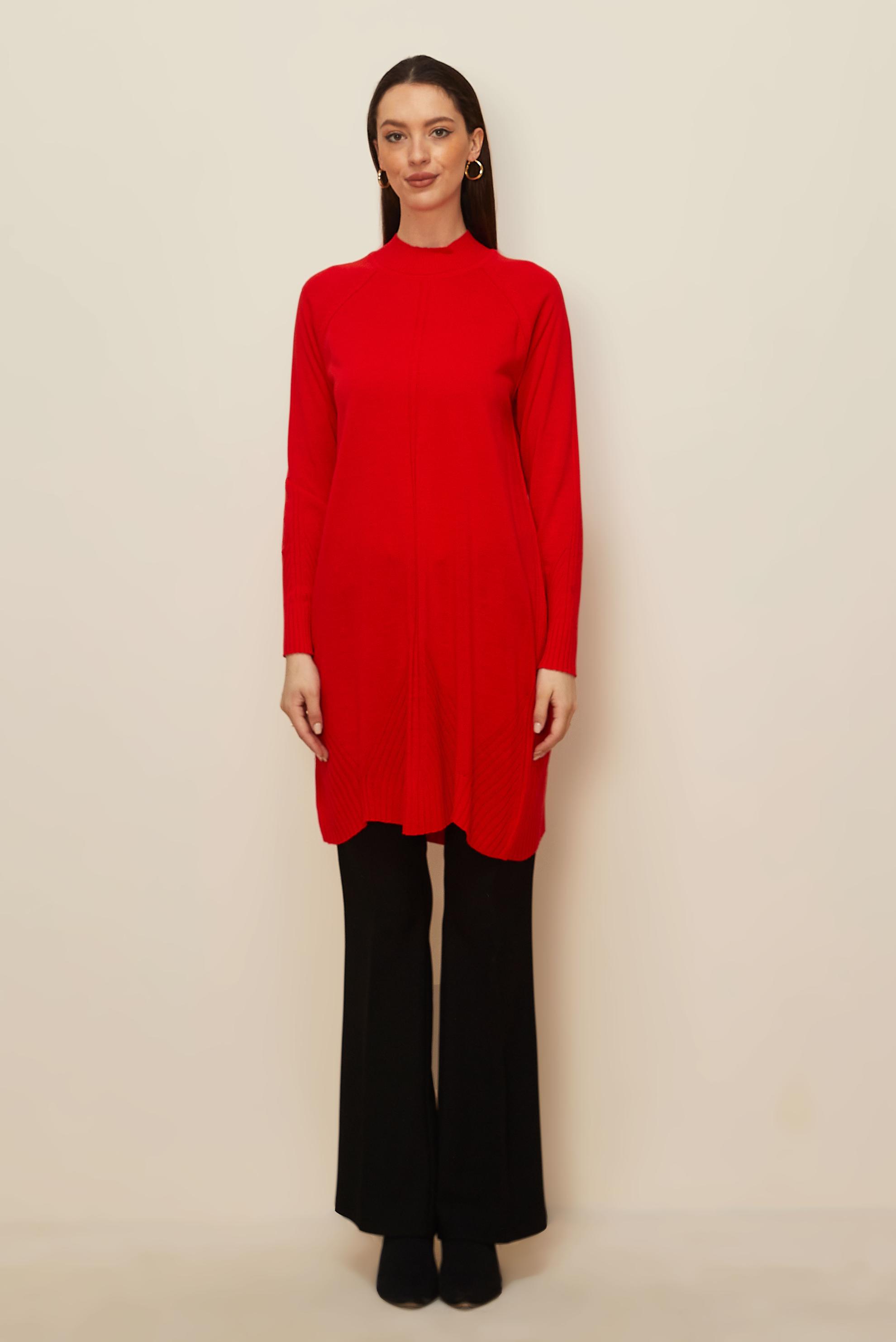 Vêtements hijab ROUGE TUNIQUE EN TRICOT 44903