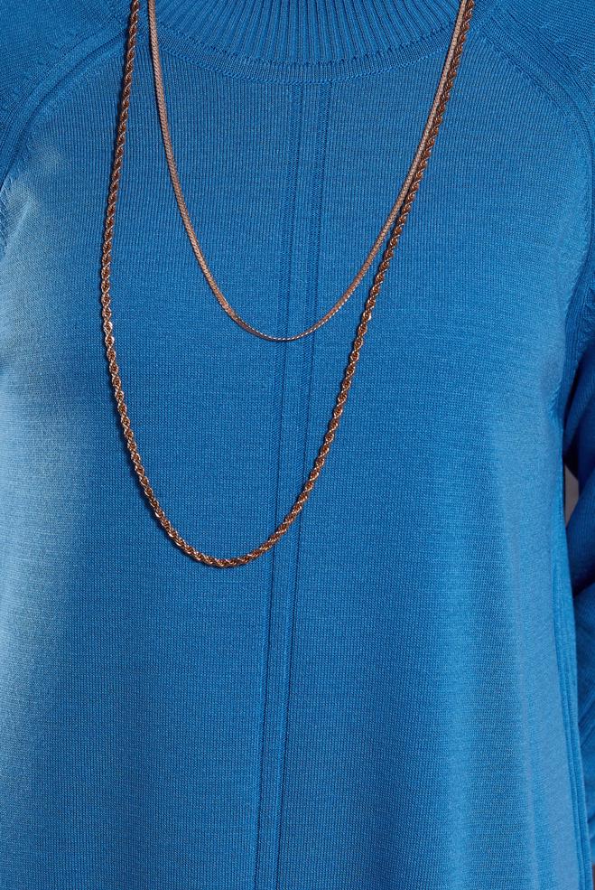 Vêtements hijab BLEU TUNIQUE EN TRICOT 44903 - ALVİNA