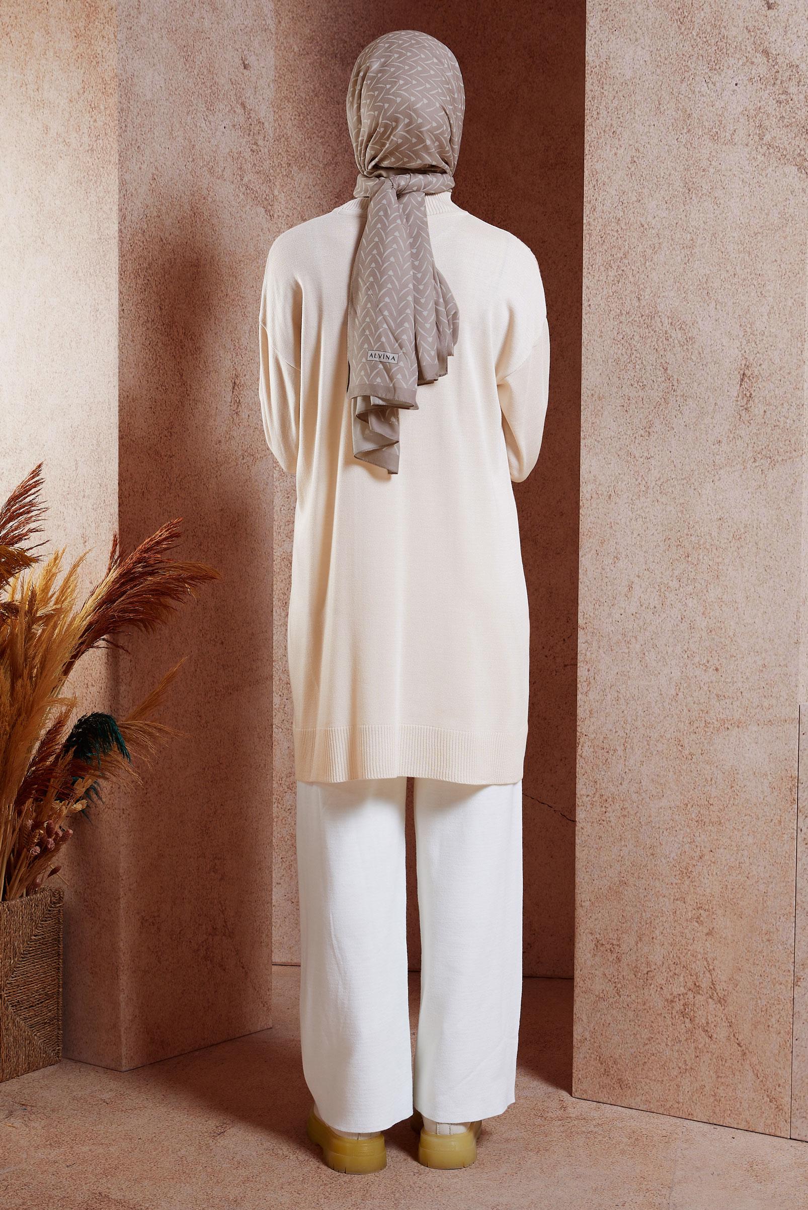 Tesettür giyim BEJ TESETTÜR TRİKO TUNİK 44904