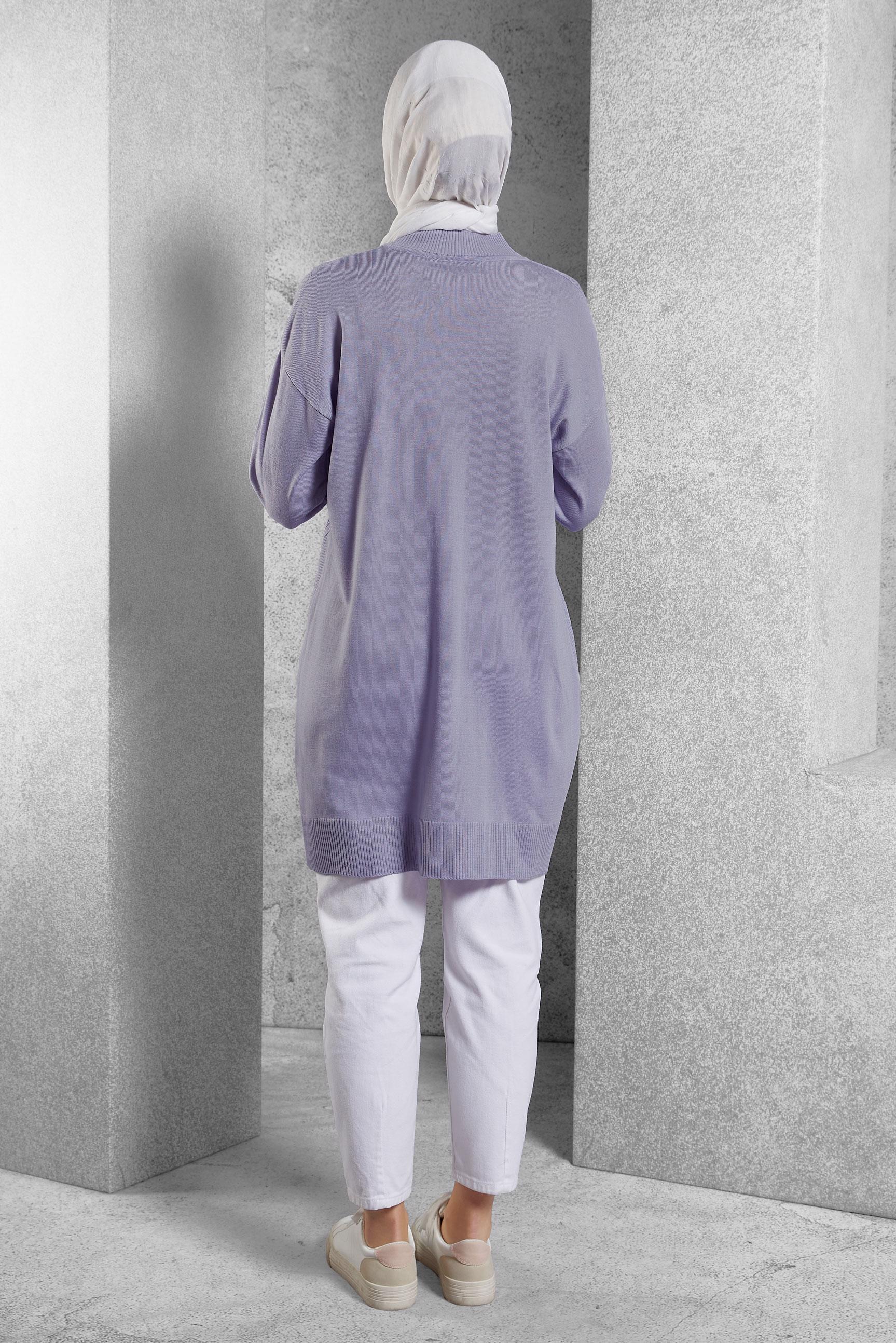 Vêtements hijab POURPRE TUNIQUE EN TRICOT MODESTE 44904