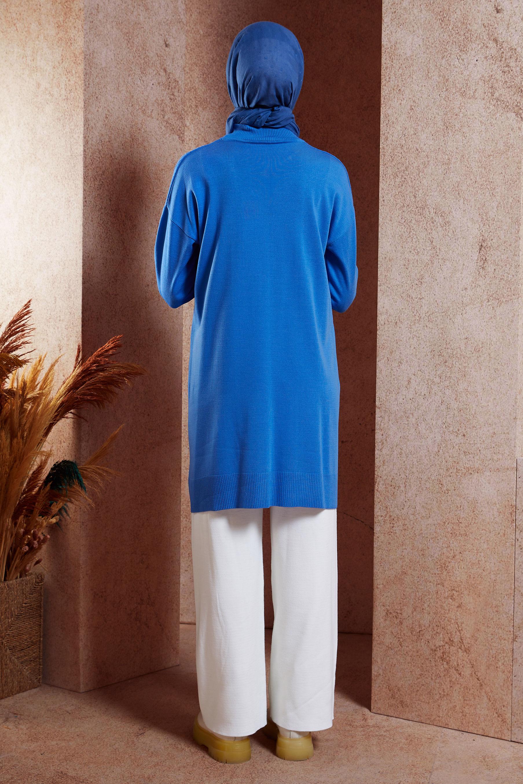 Tesettür giyim MAVİ TESETTÜR TRİKO TUNİK 44904