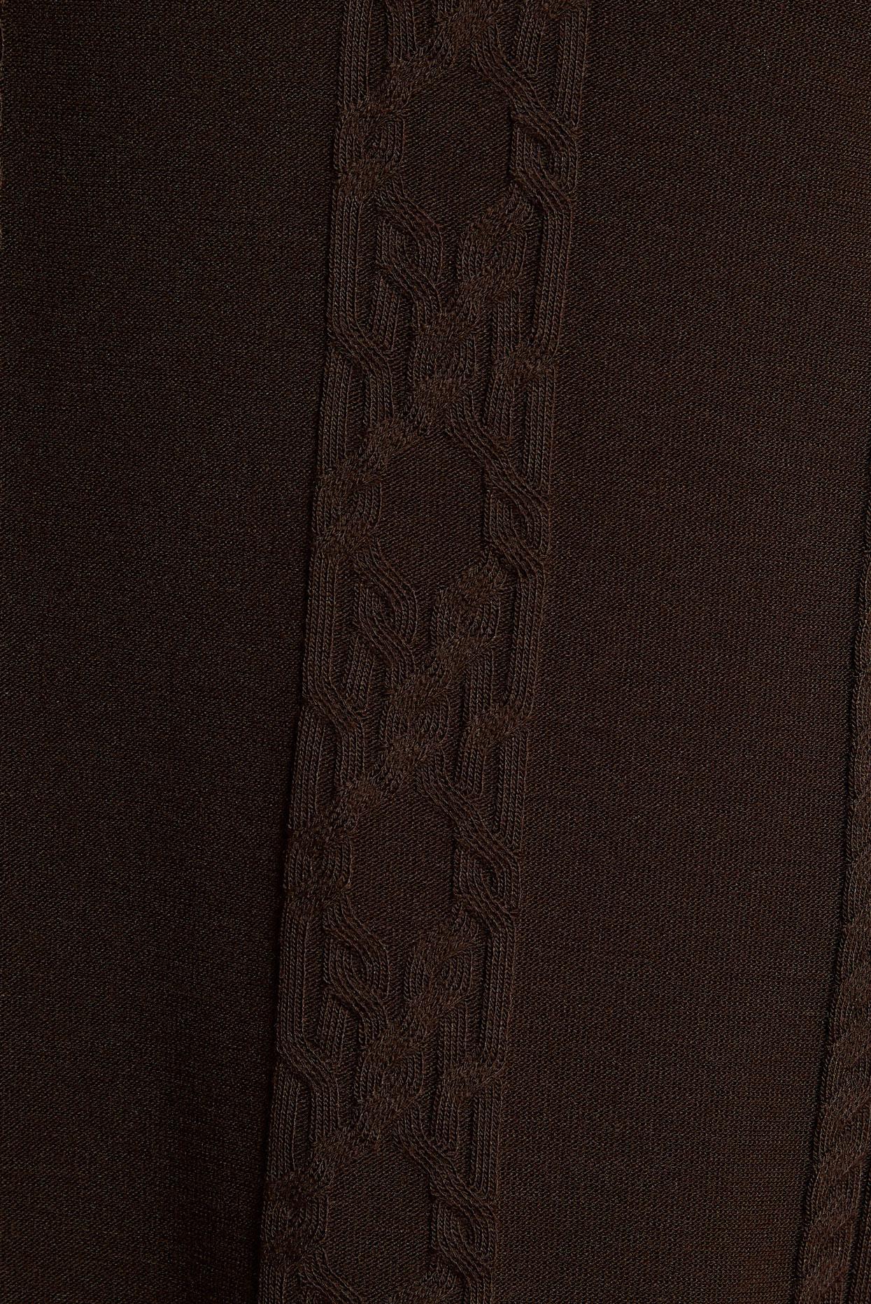 Tesettür giyim KAHVE ÖRGÜ DESENLİ TRİKO TUNİK 44905