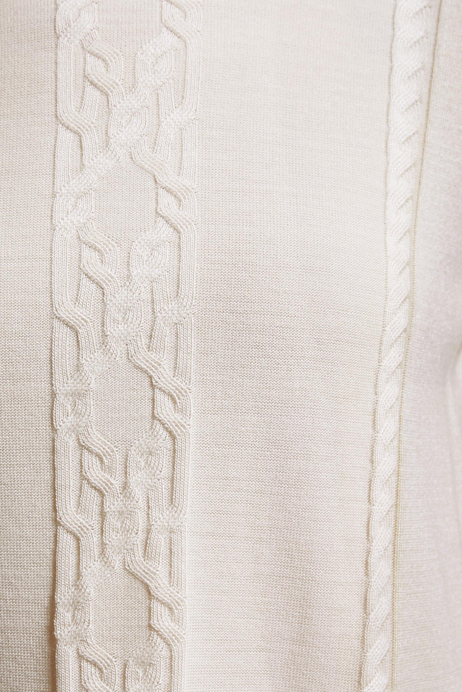 Tesettür giyim BEJ ÖRGÜ DESENLİ TRİKO TUNİK 44905