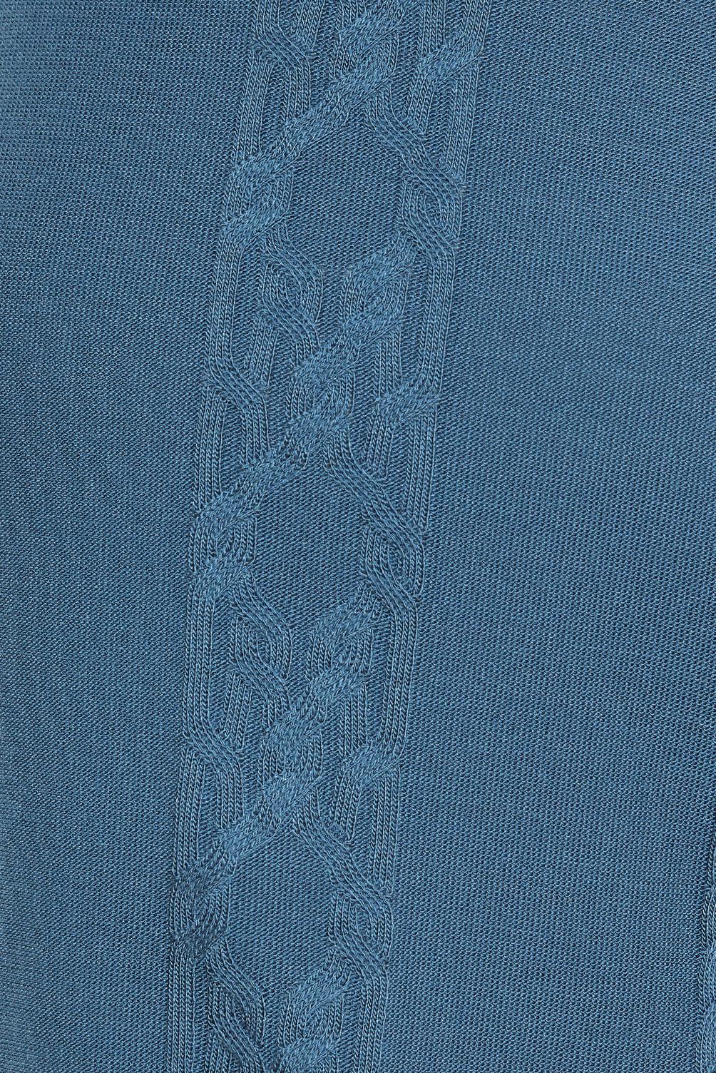 Tesettür giyim MAVİ ÖRGÜ DESENLİ TRİKO TUNİK 44905