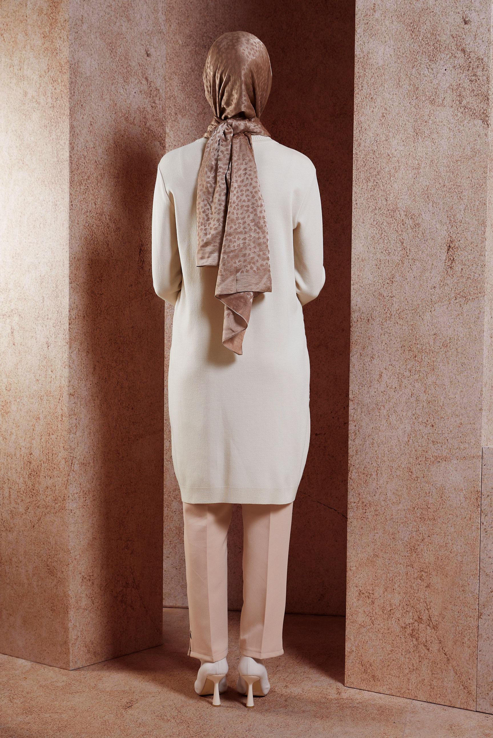 Tesettür giyim BEJ TESETTÜR TRİKO TUNİK 44906