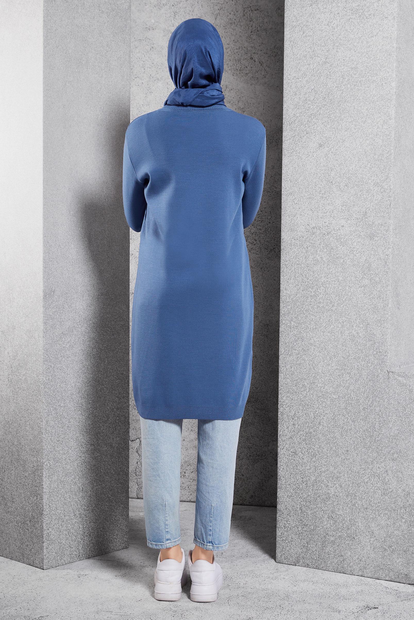 Tesettür giyim MAVİ TESETTÜR TRİKO TUNİK 44906