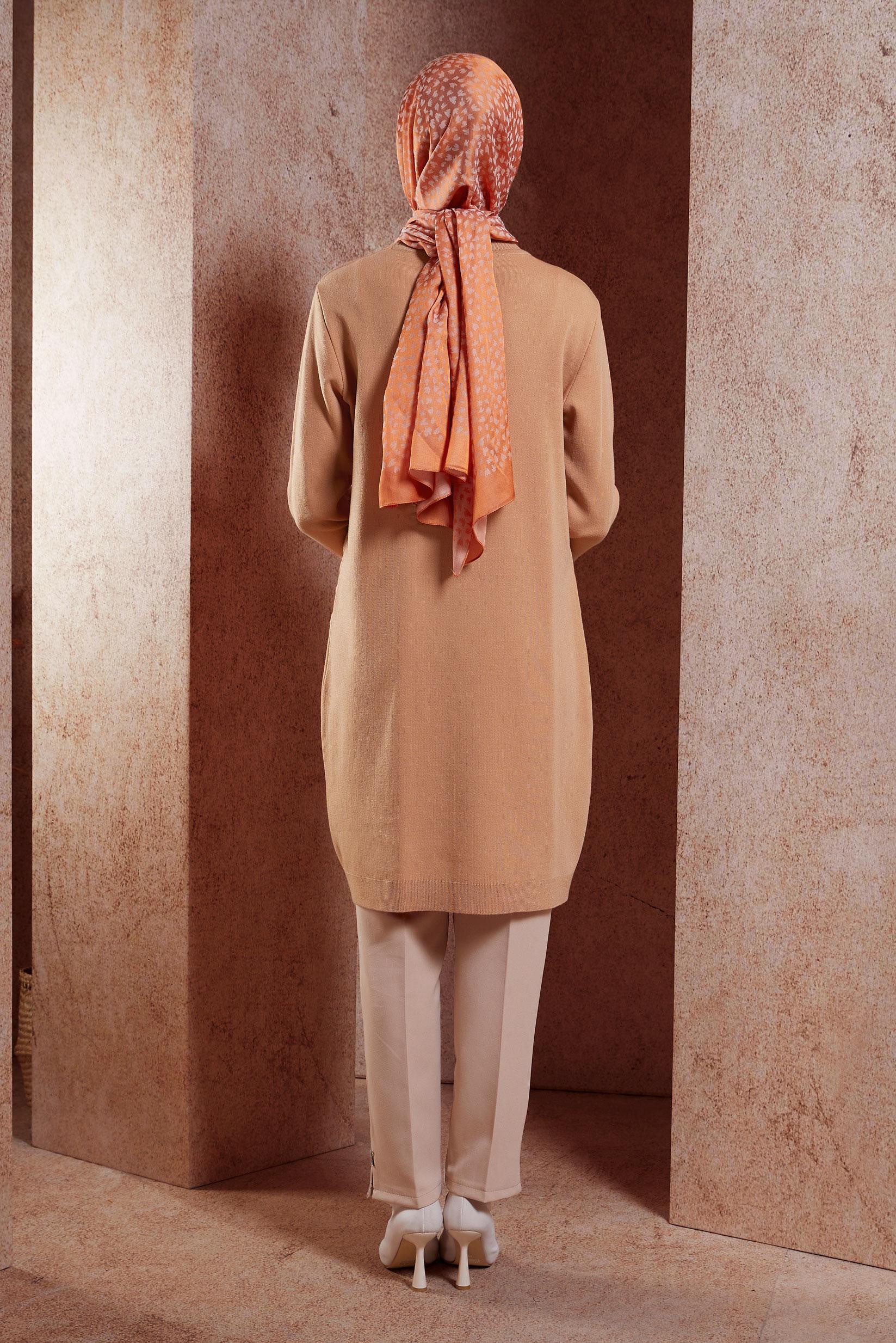 Tesettür giyim PEMBE TESETTÜR TRİKO TUNİK 44906