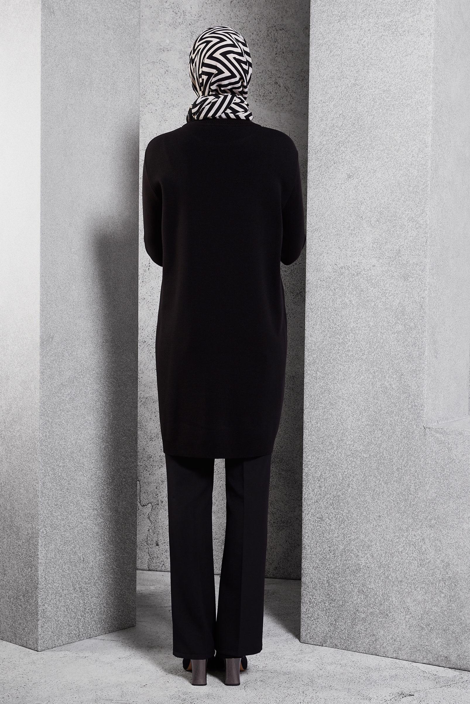 Tesettür giyim SİYAH DÜZ TRİKO TUNİK 44907