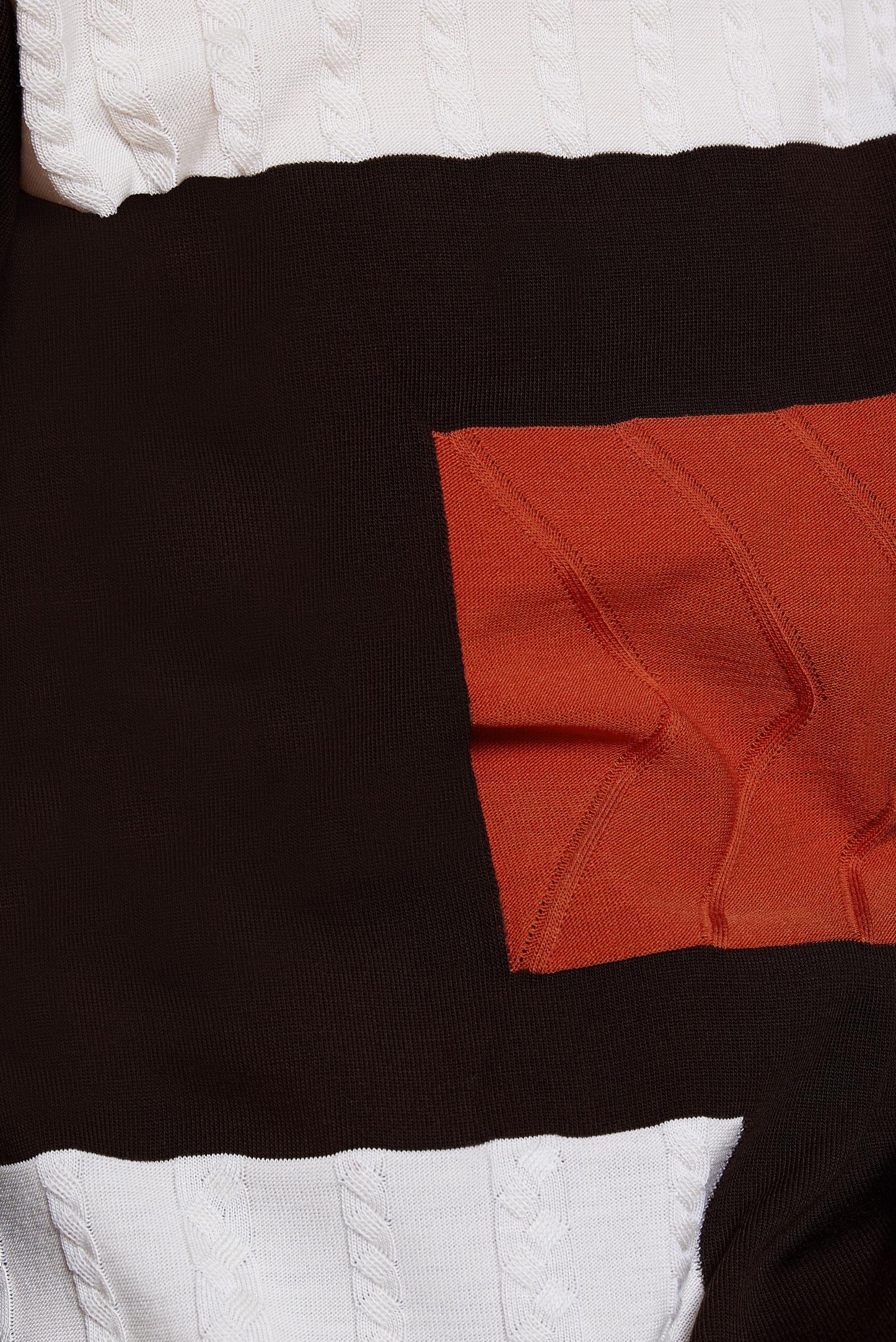 Tesettür giyim KAHVE RENK BLOKLU TRİKO TUNİK 44908