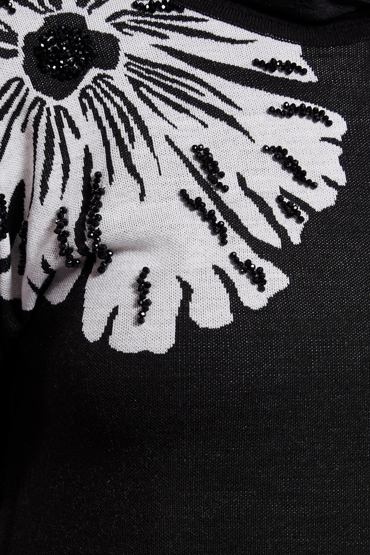 Tesettür giyim SİYAH BONCUK İŞLEMELİ TRİKO TUNİK 44914