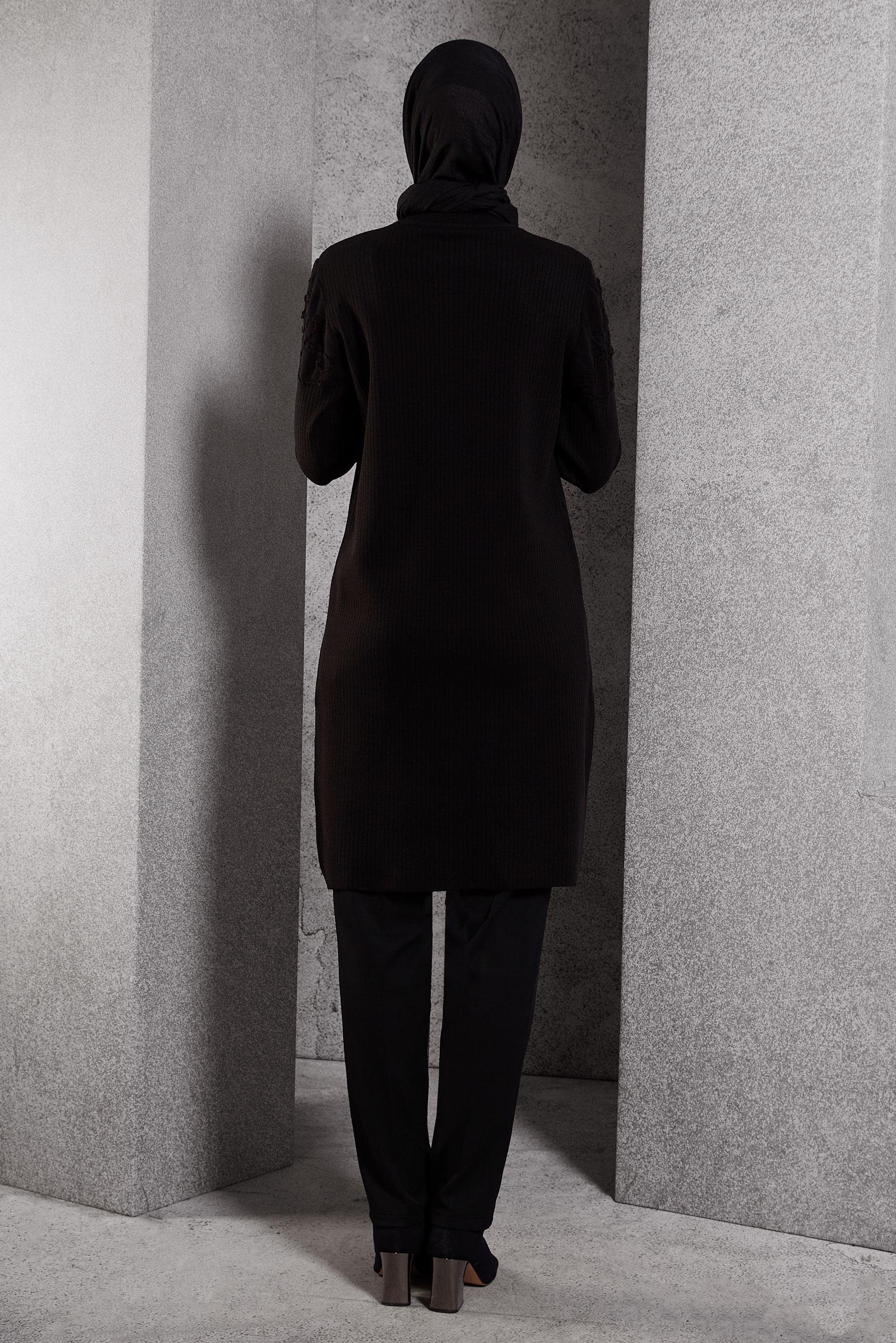 Hijab clothing BLACK KNITWEAR TUNIC 44918