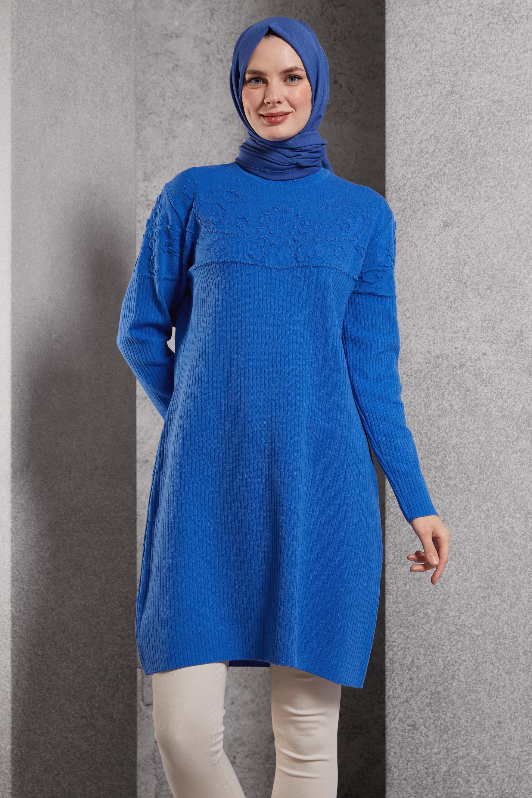 Hijab clothing BLUE KNITWEAR TUNIC 44918