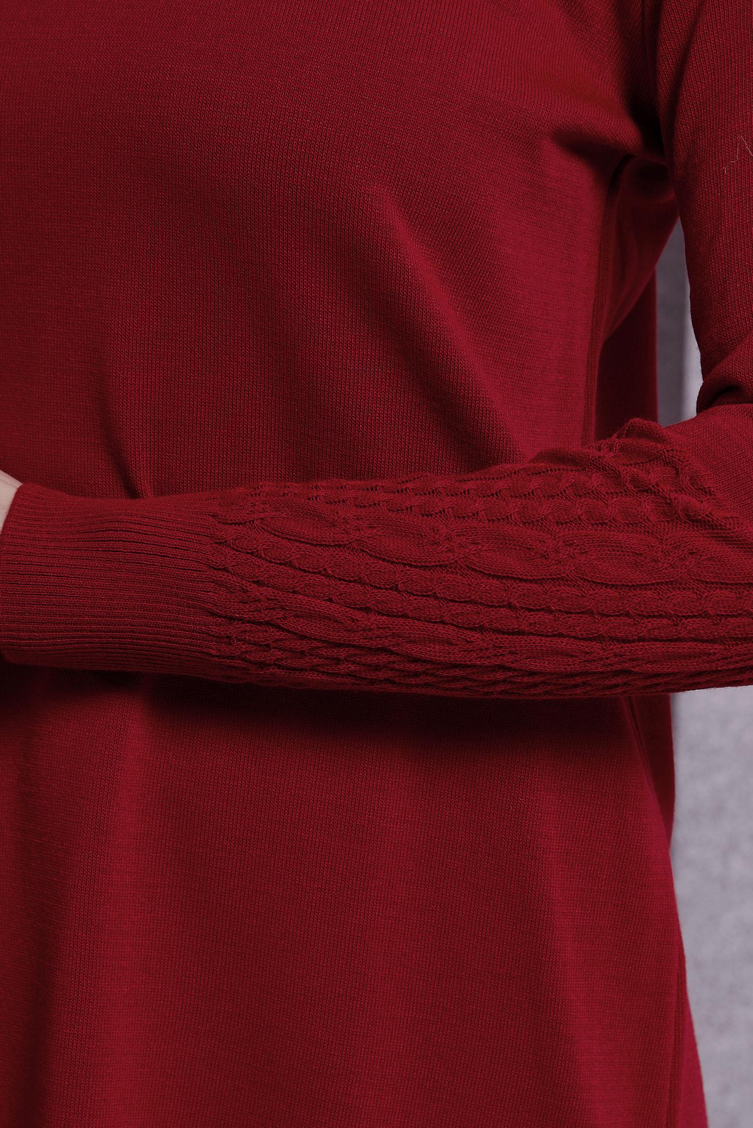 Tesettür giyim KIRMIZI TRİKO TUNİK 44926