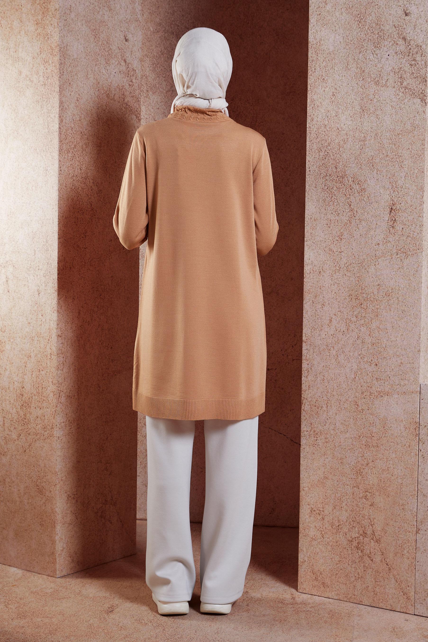 Tesettür giyim PEMBE TRİKO TUNİK 44926