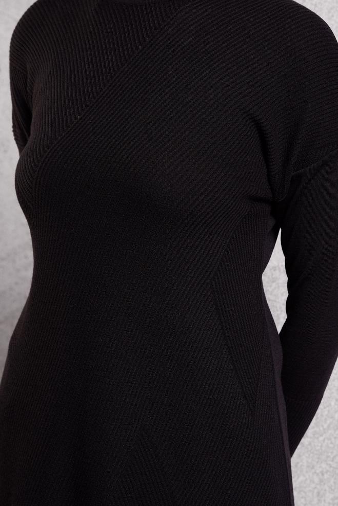 Hijab clothing BLACK KNITWEAR TUNIC 44927 - ALVİNA