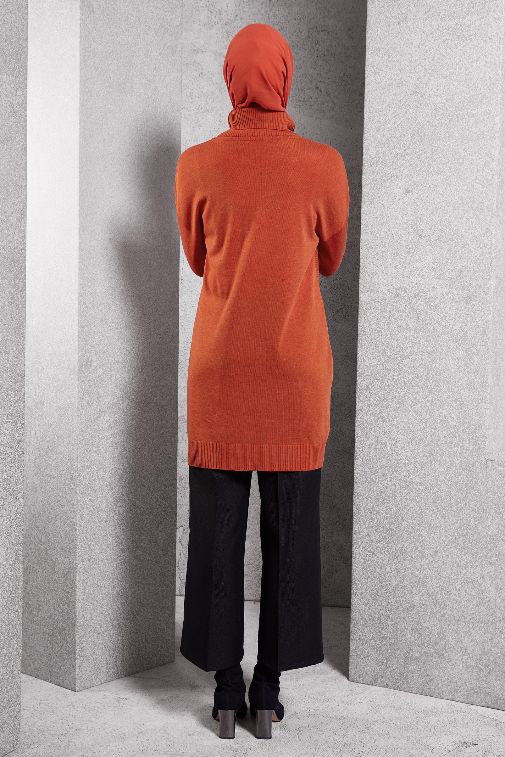 Tesettür giyim TURUNCU TRİKO TUNİK 44927